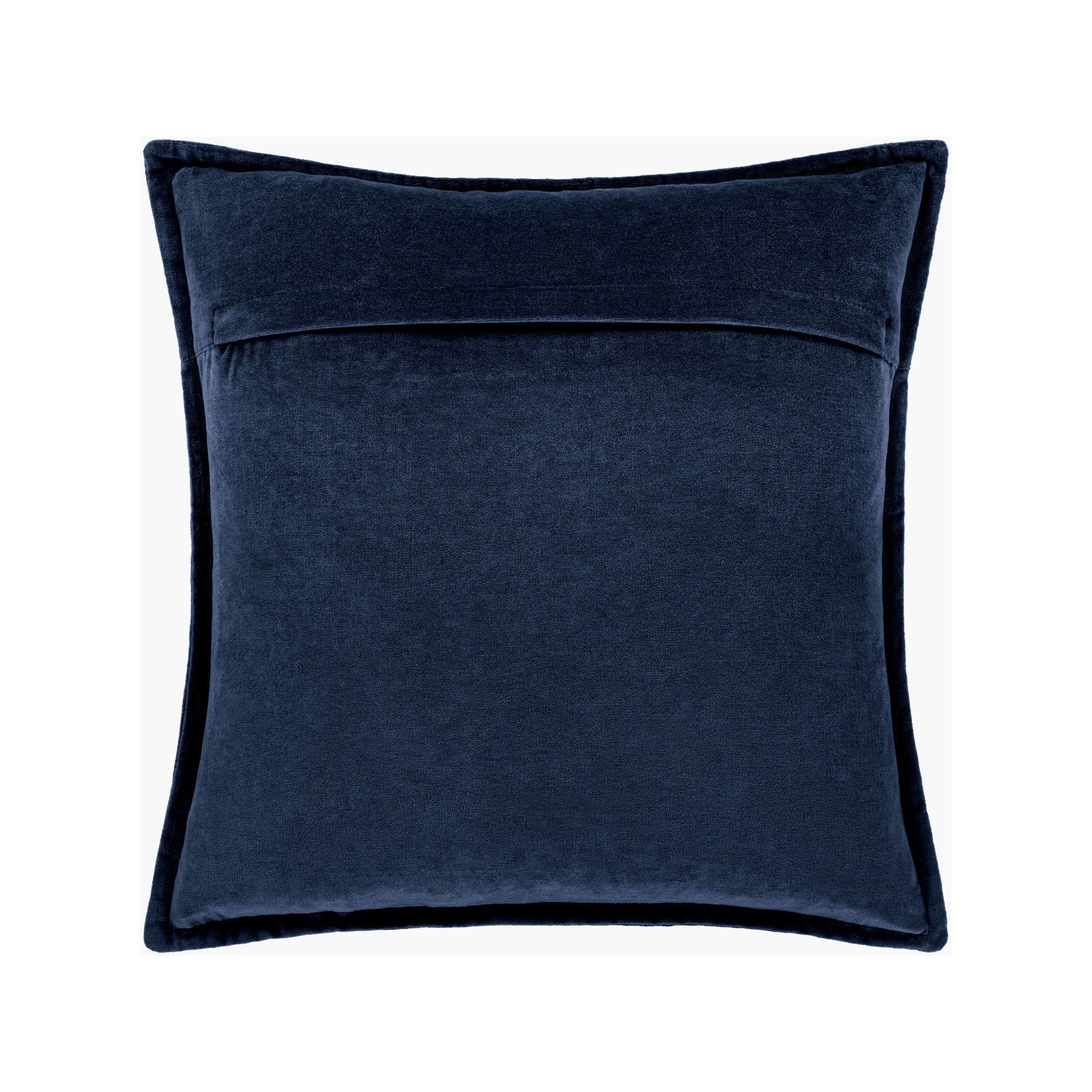 Navy Velvet Poly Pillow 18"W x 18"H