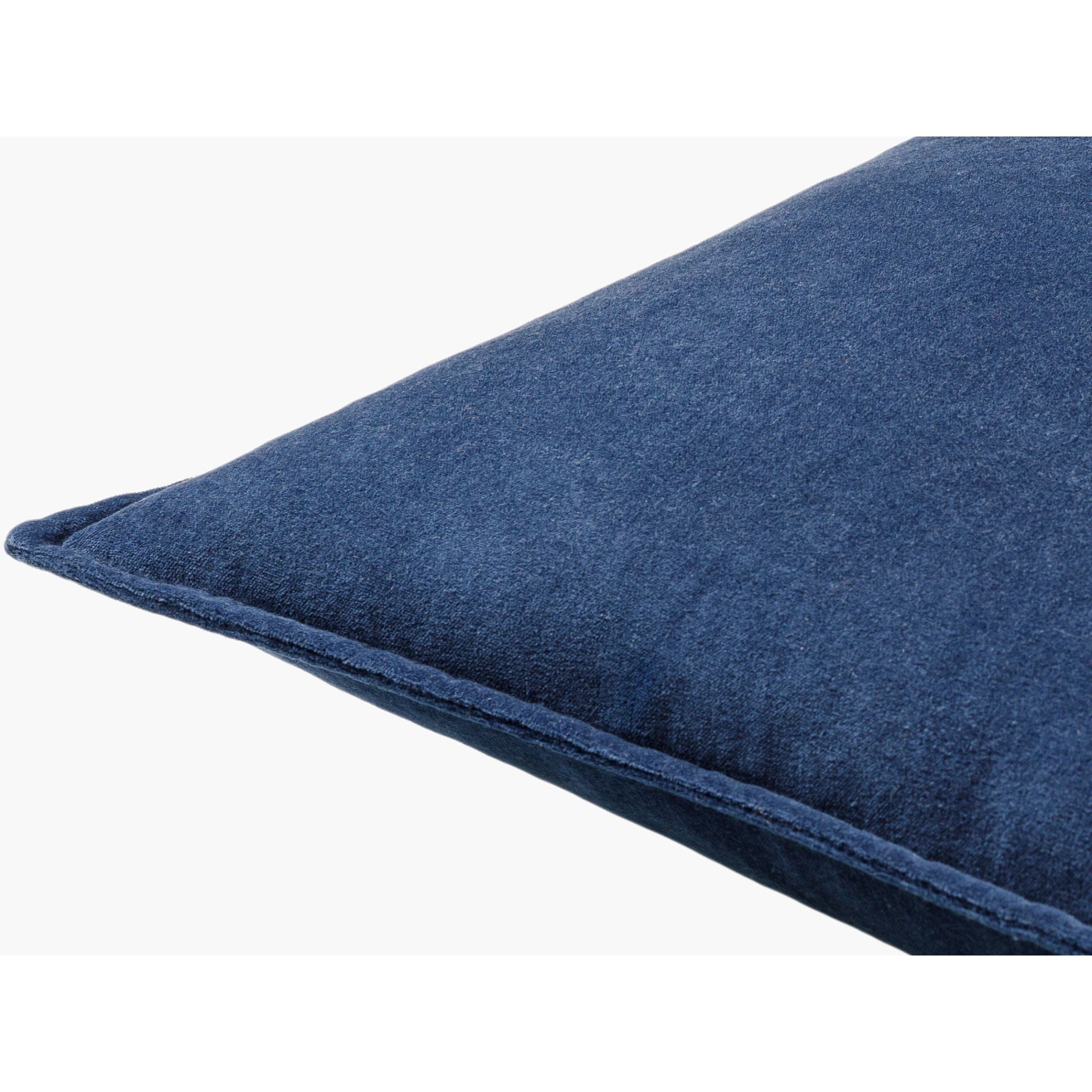 Navy Velvet Poly Pillow 18"W x 18"H
