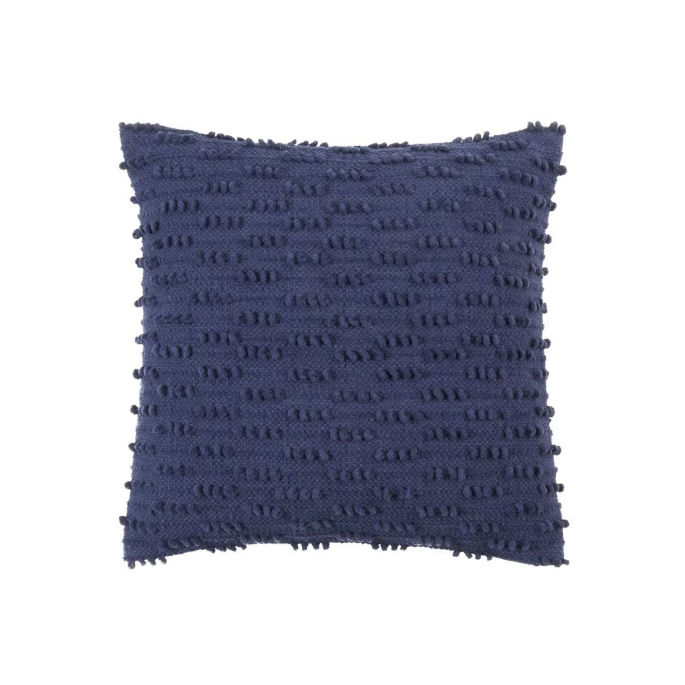 Navy Blue Nubby Down Pillow 20"W x 20"H