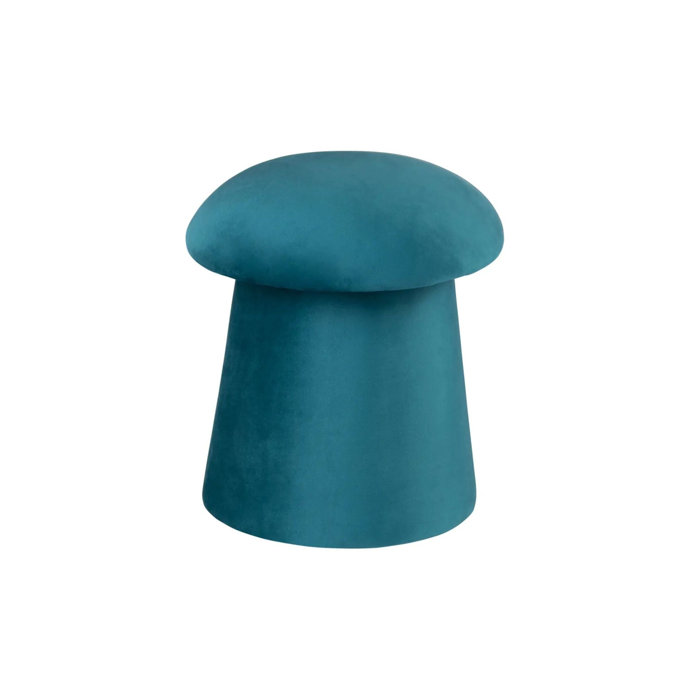 Teal Velvet Mushroom Storage Pouf 17.5"W x 20"H
