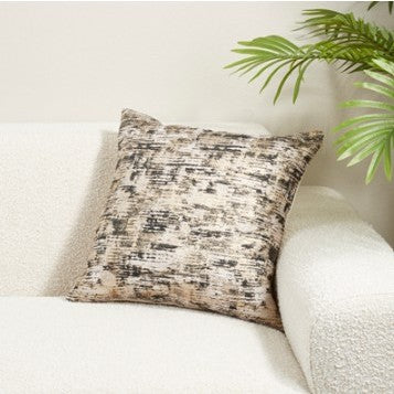 Textured Black Jacquard Down Pillow 20"W x 20"H