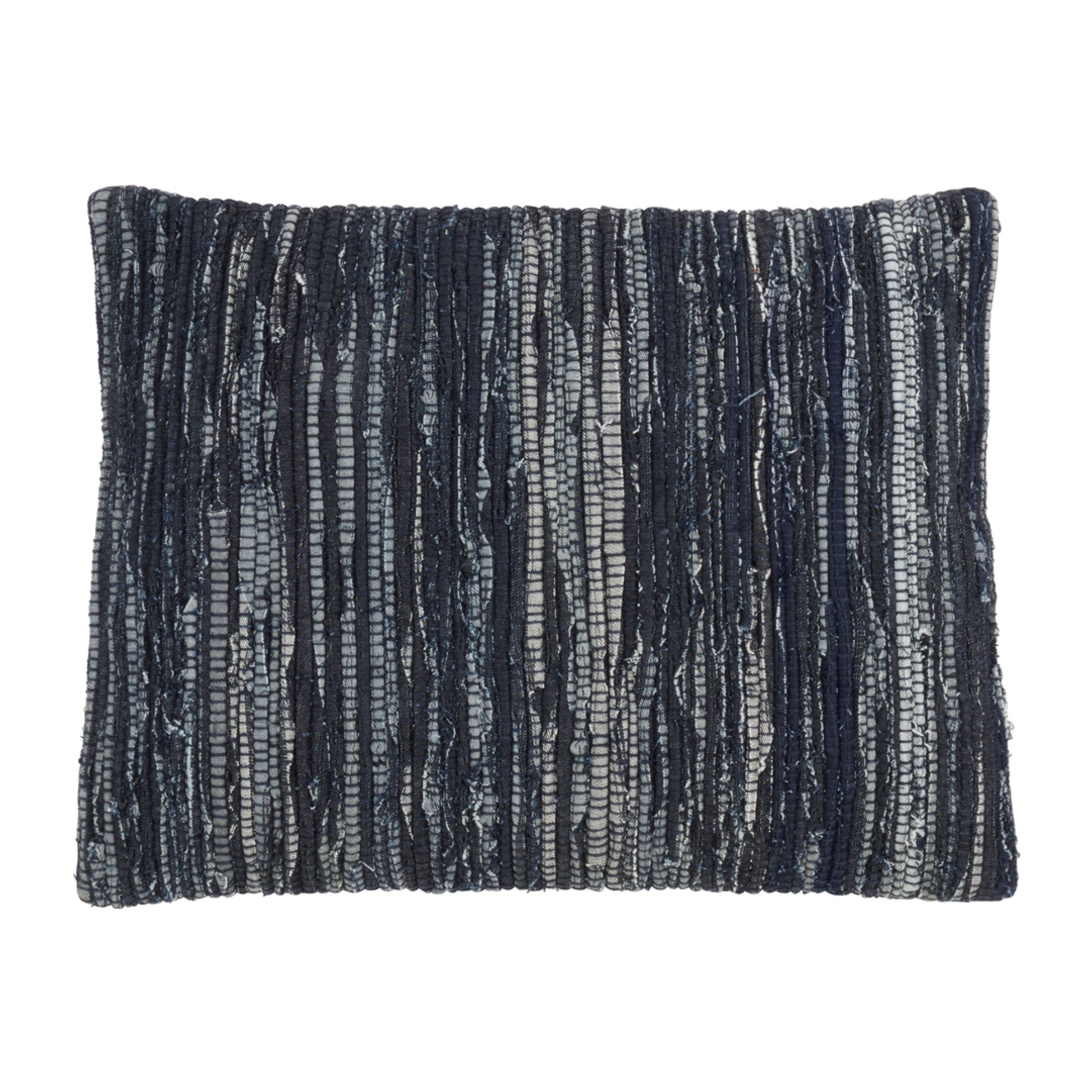 Navy Denim Chindi Poly Pillow 23"W x 16"H