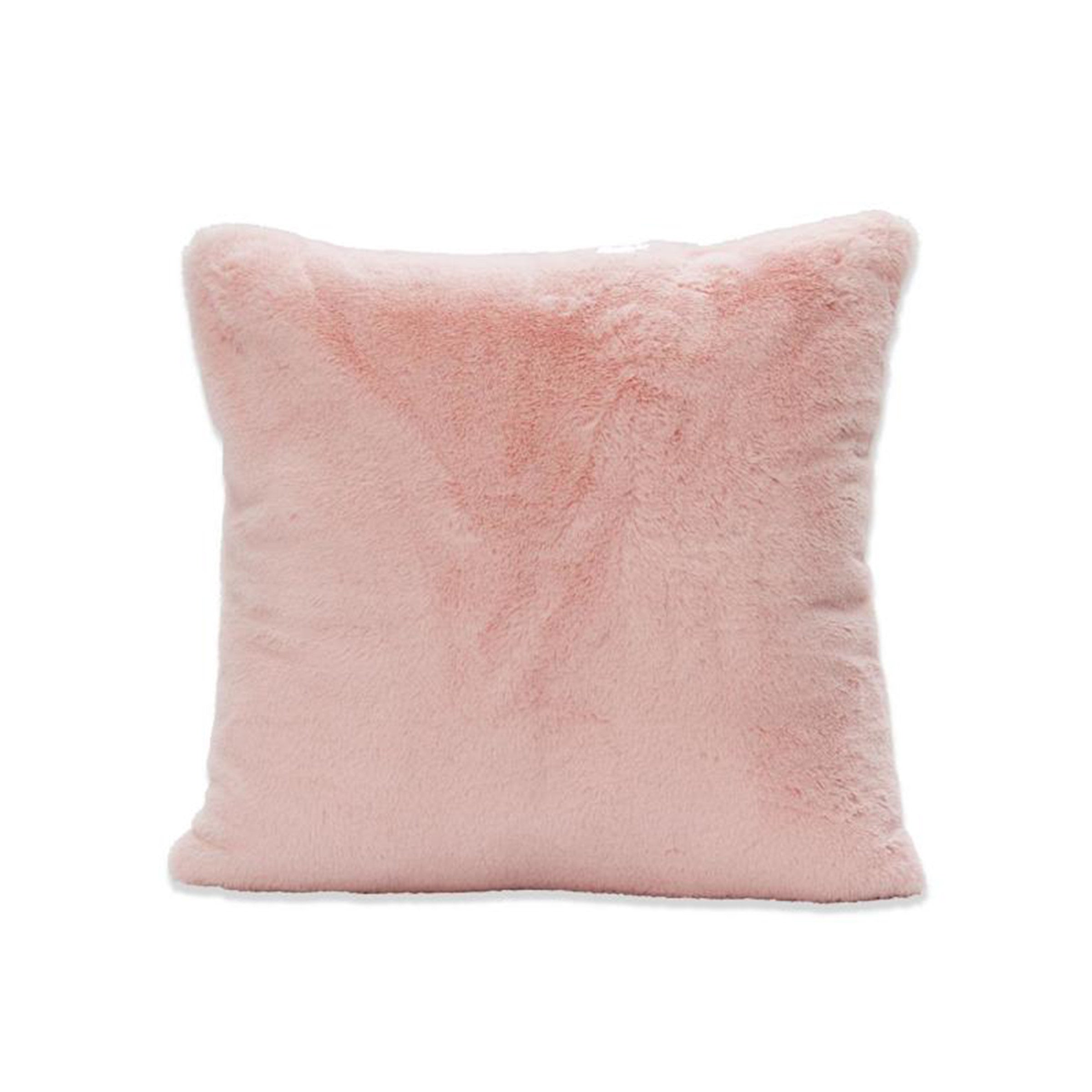 Blush Faux Rabbit Fur Poly Pillow 20"W x 20"H