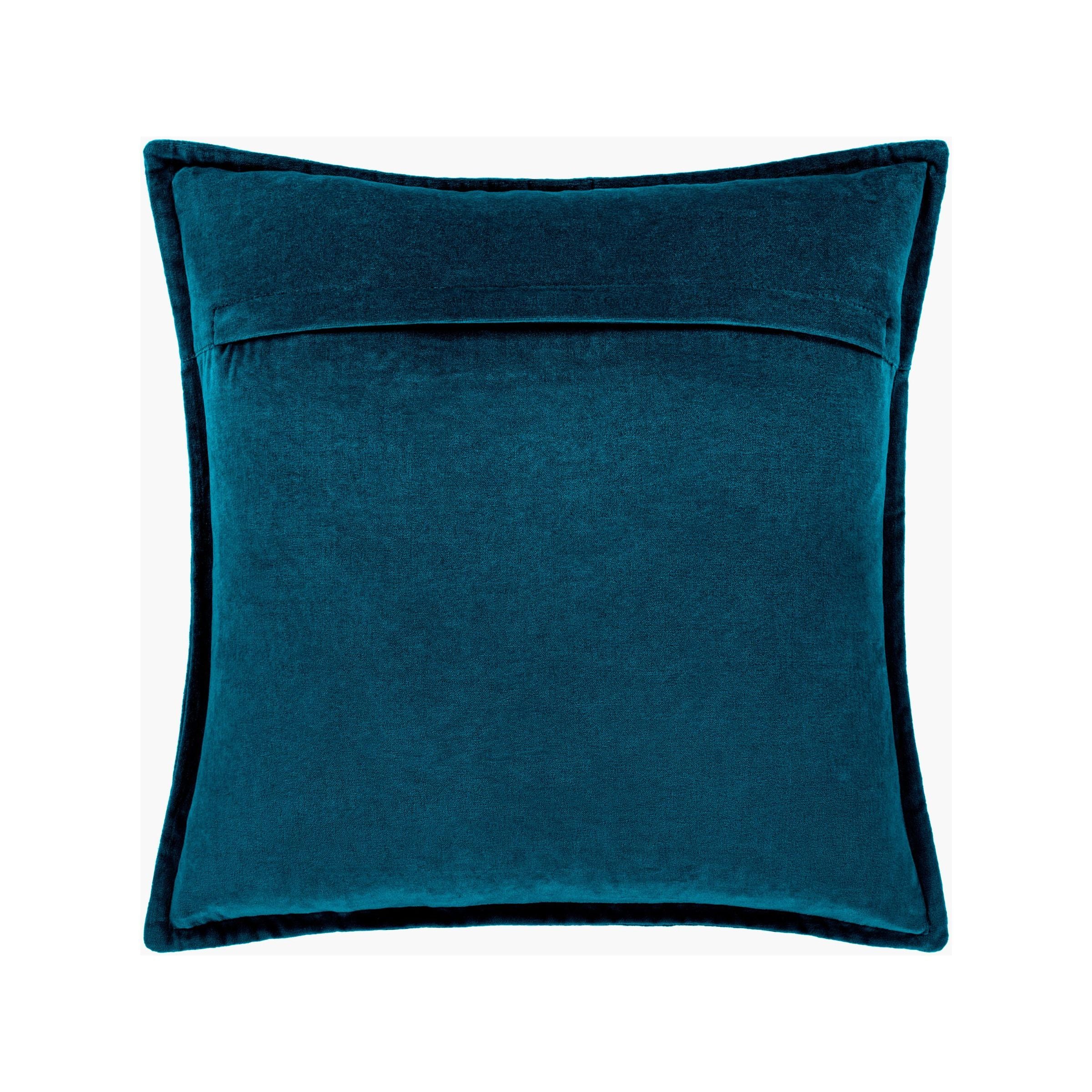 Teal Velvet Poly Pillow 18"W x 18"H