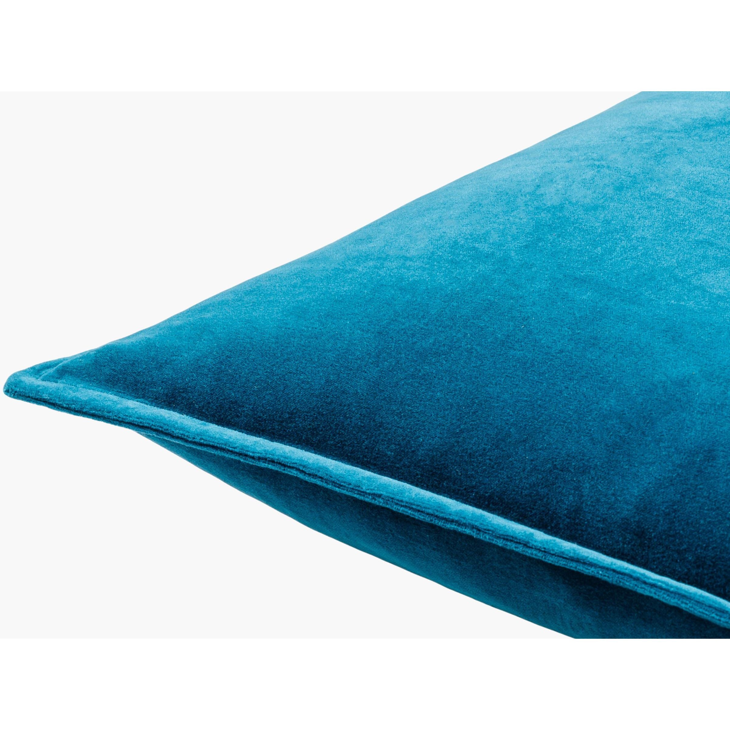 Teal Velvet Poly Pillow 18"W x 18"H