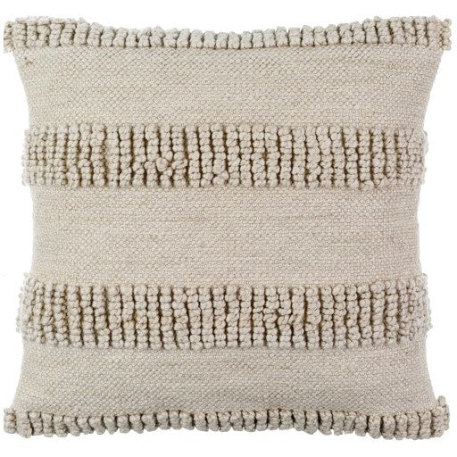 Textured Tan Outdoor Poly Pillow 18"W X 18"H