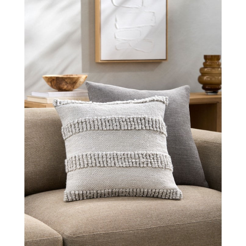 Textured Tan Outdoor Poly Pillow 18"W X 18"H