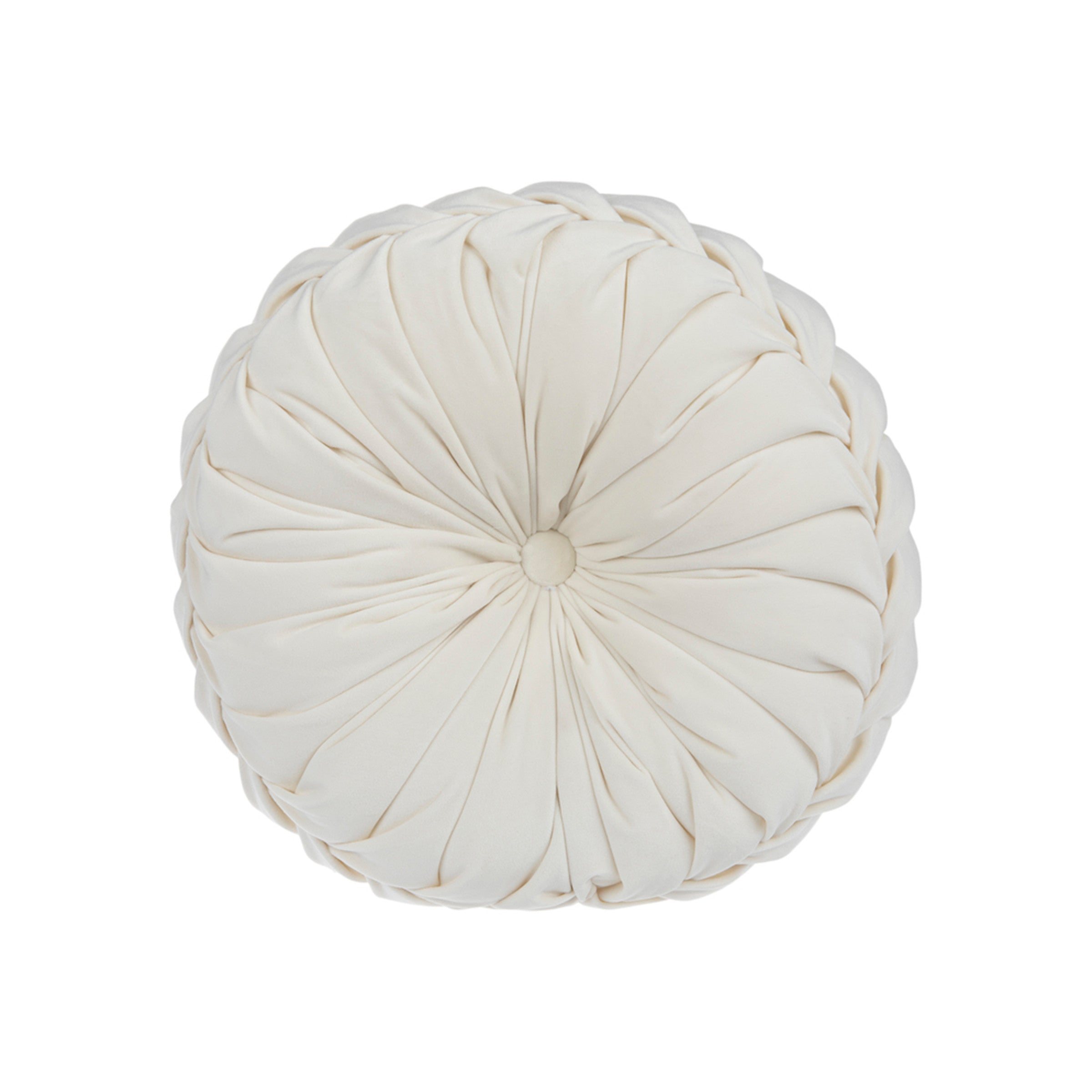 Ivory Pleated Poly Pillow 16"