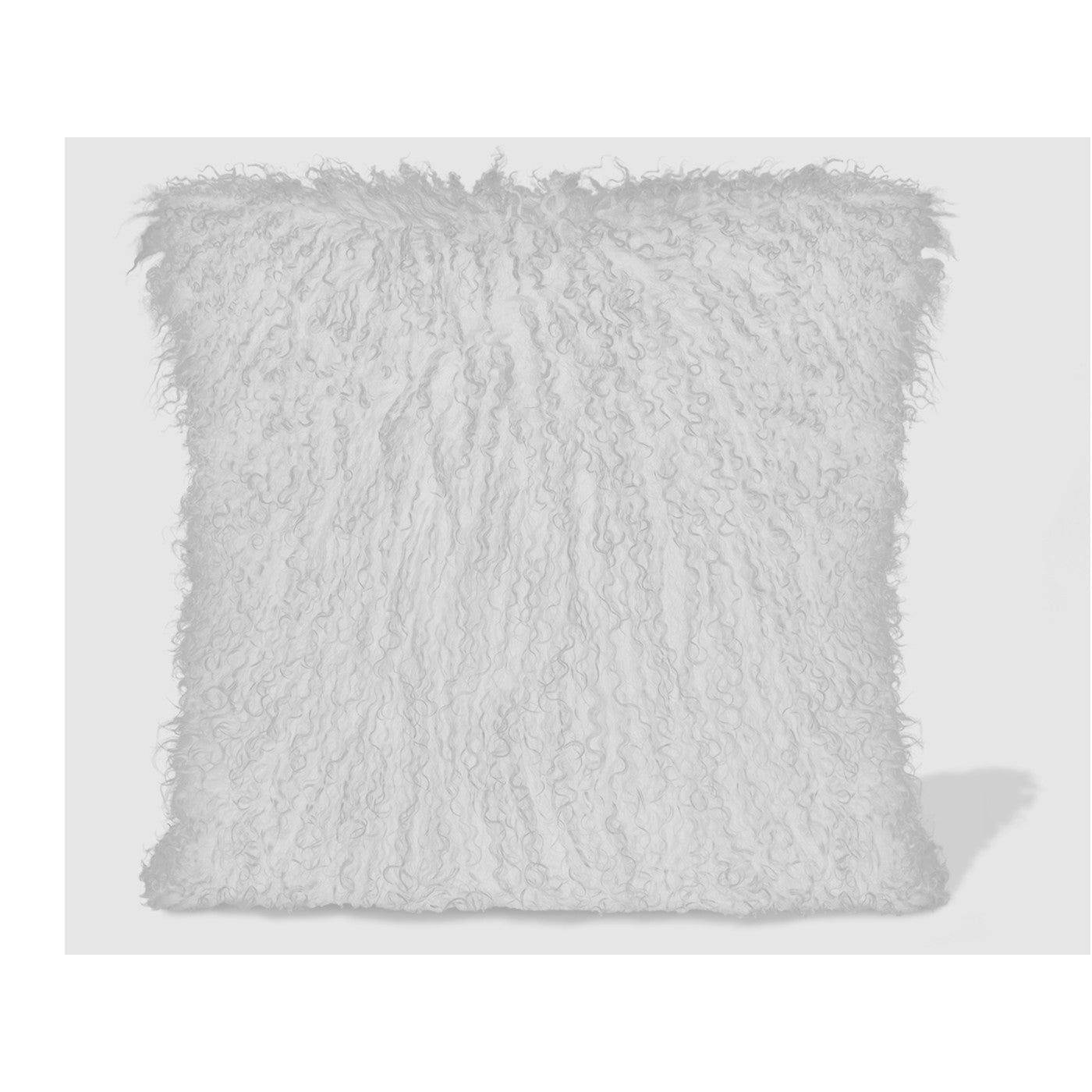 White Lamb Fur Poly Pillow 15.75"W x 15.75"H