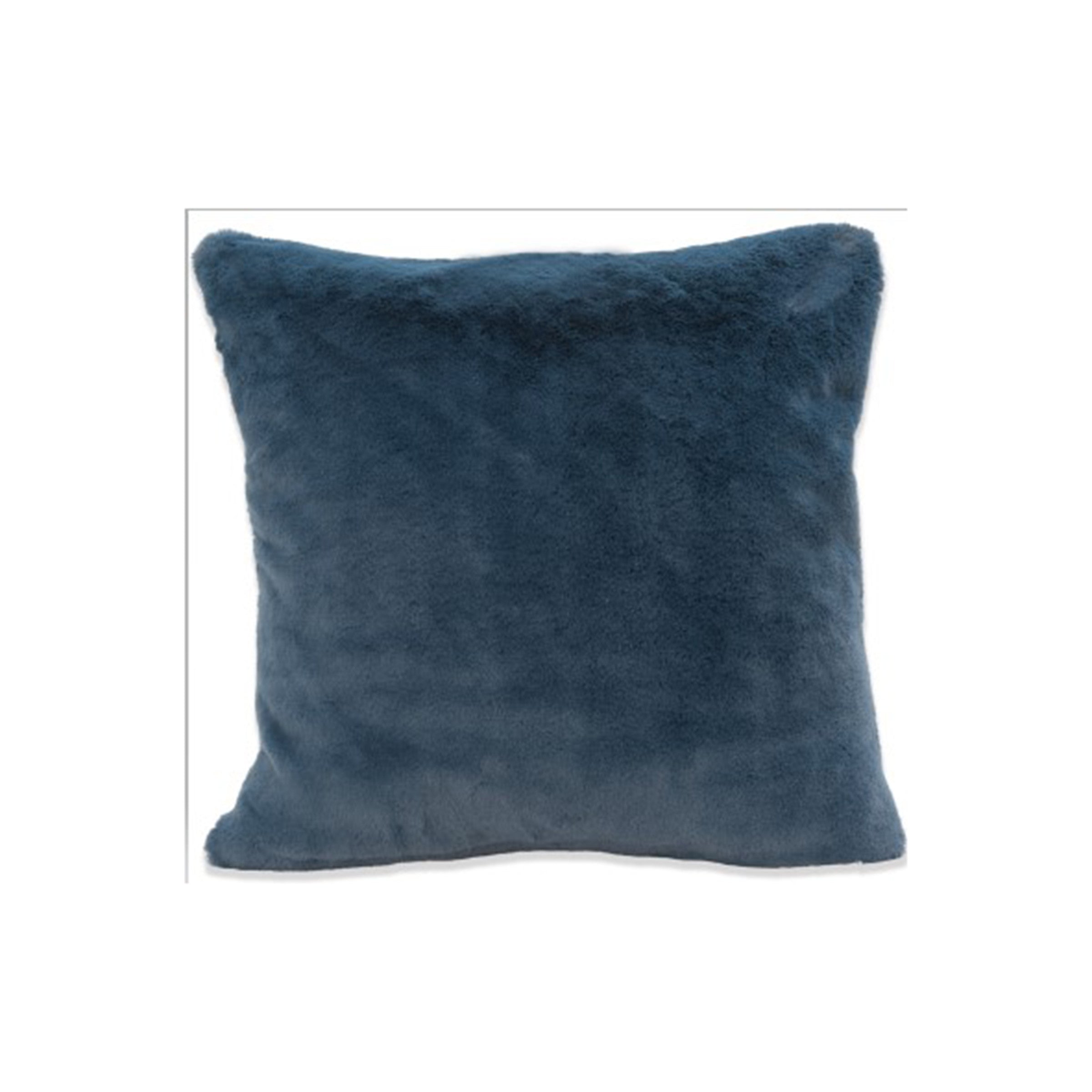 Indigo Faux Rabbit Fur Poly Pillow 20"W x 20"H