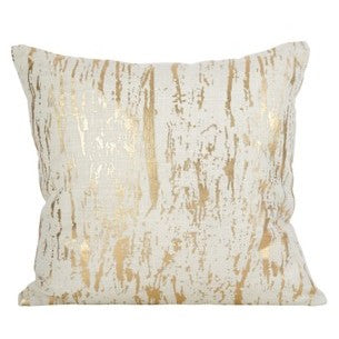 Gold Foil Print Cotton Poly Pillow 20"W x 20"H