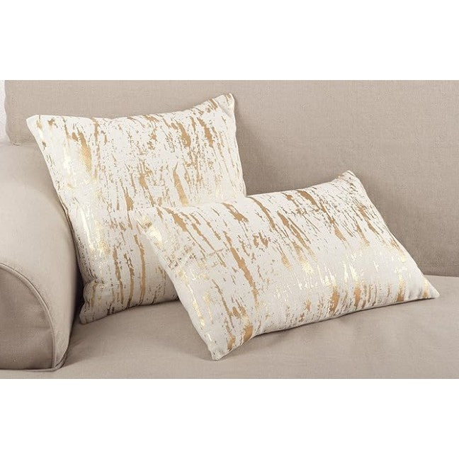 Gold Foil Print Cotton Poly Pillow 20"W x 20"H