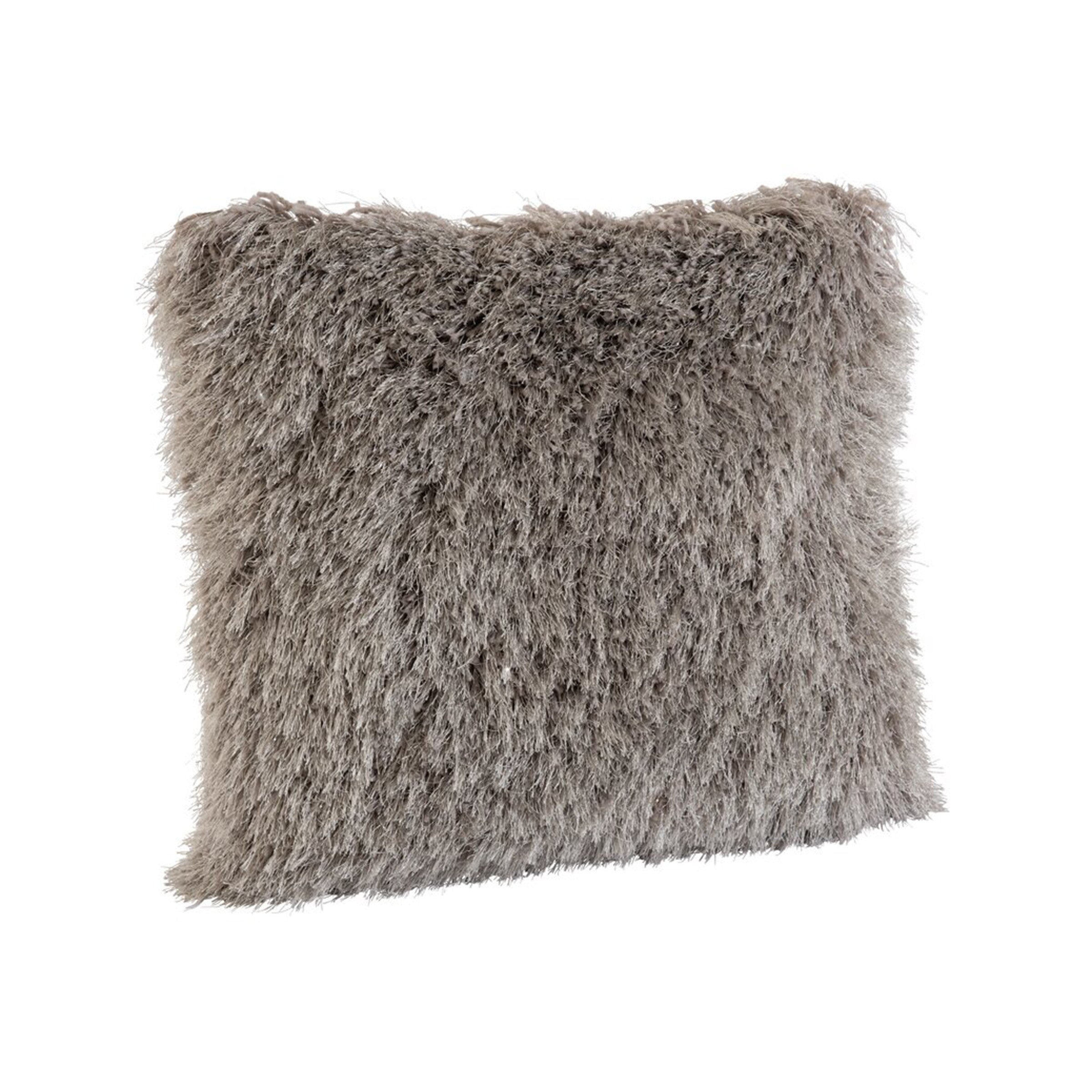 Platinum Sparkle Shag Poly Pillow 20"W x 20"H