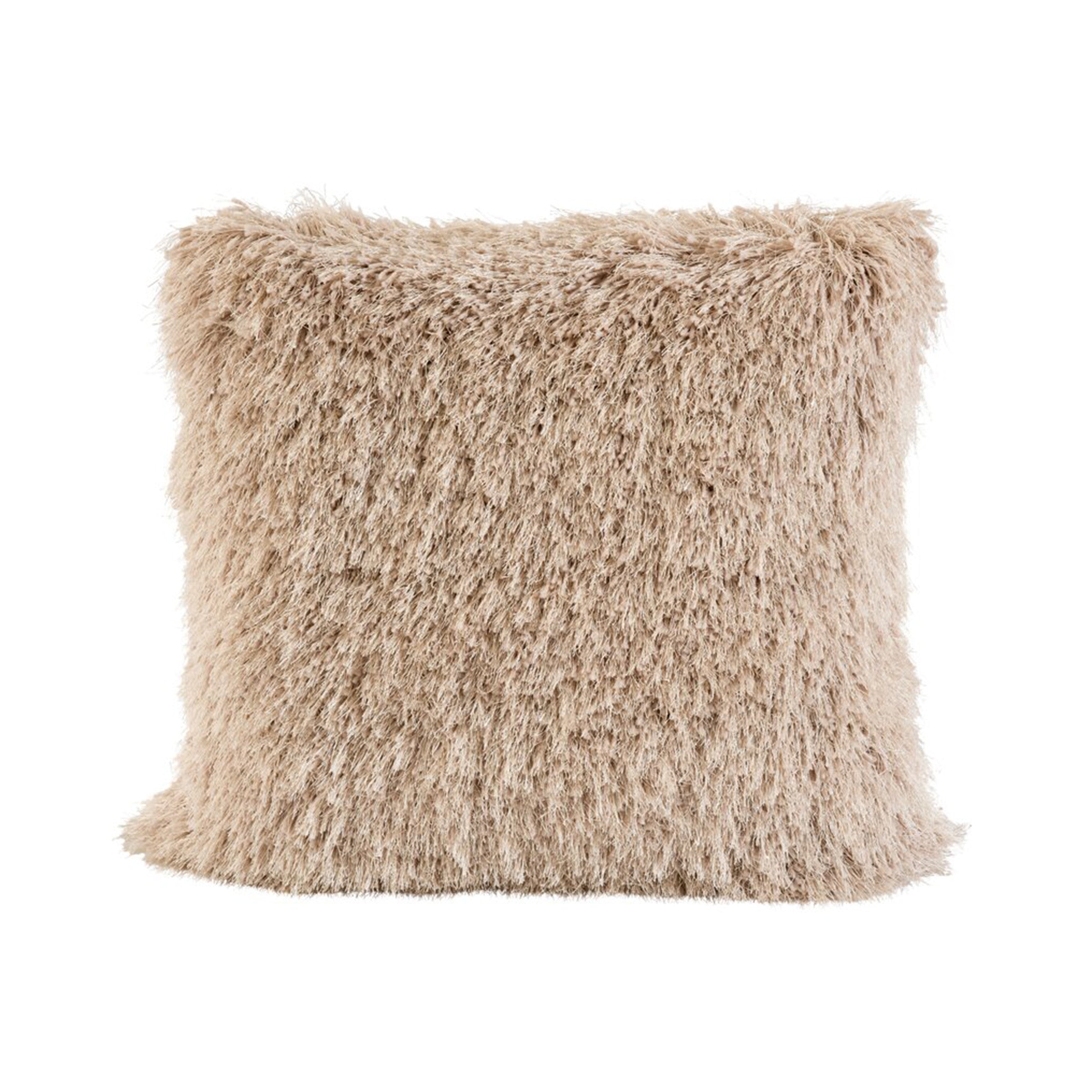 Champagne Sparkle Shag Poly Pillow 20"W x 20"H
