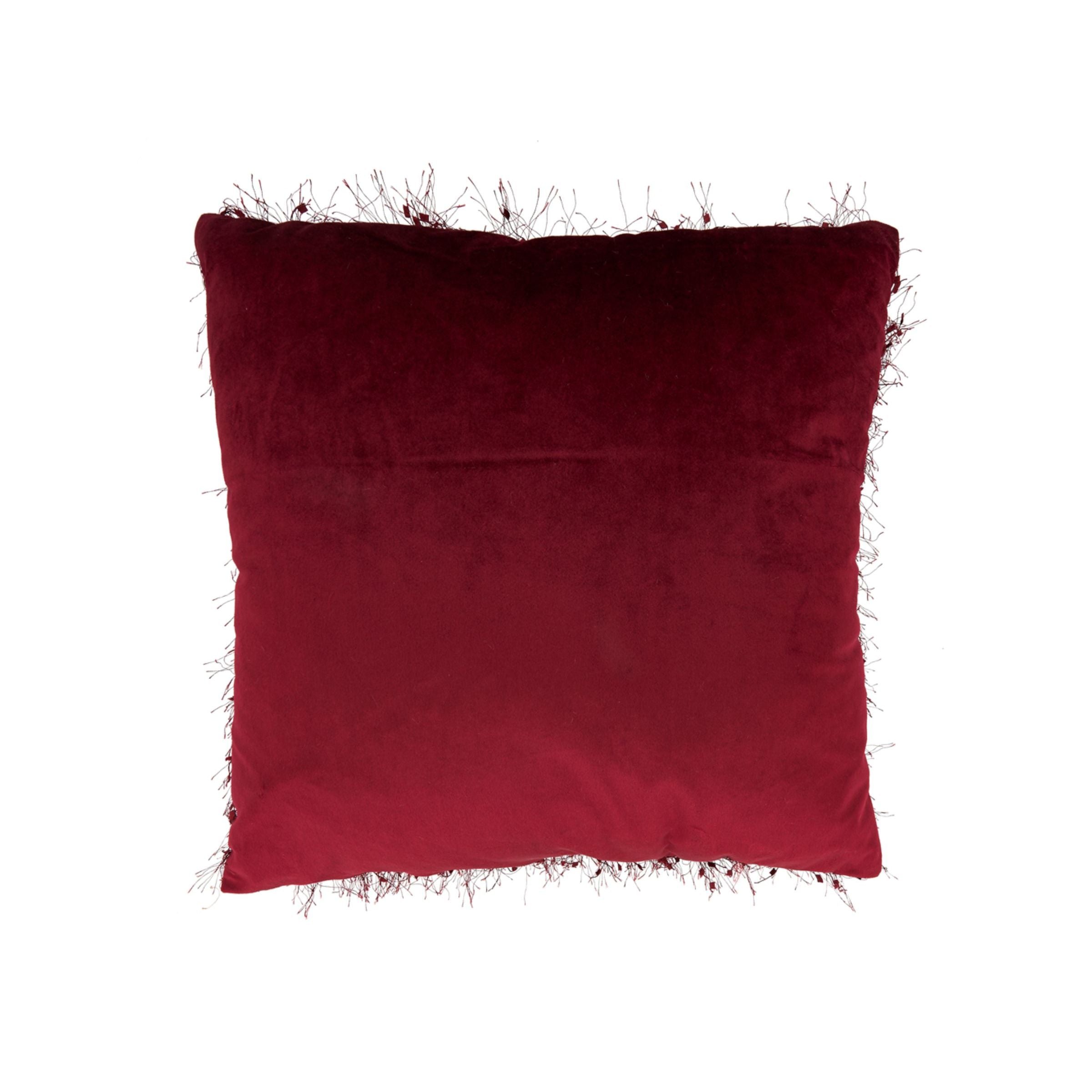 Burgundy Shimmer Poly Pillow 18"W x 18"H