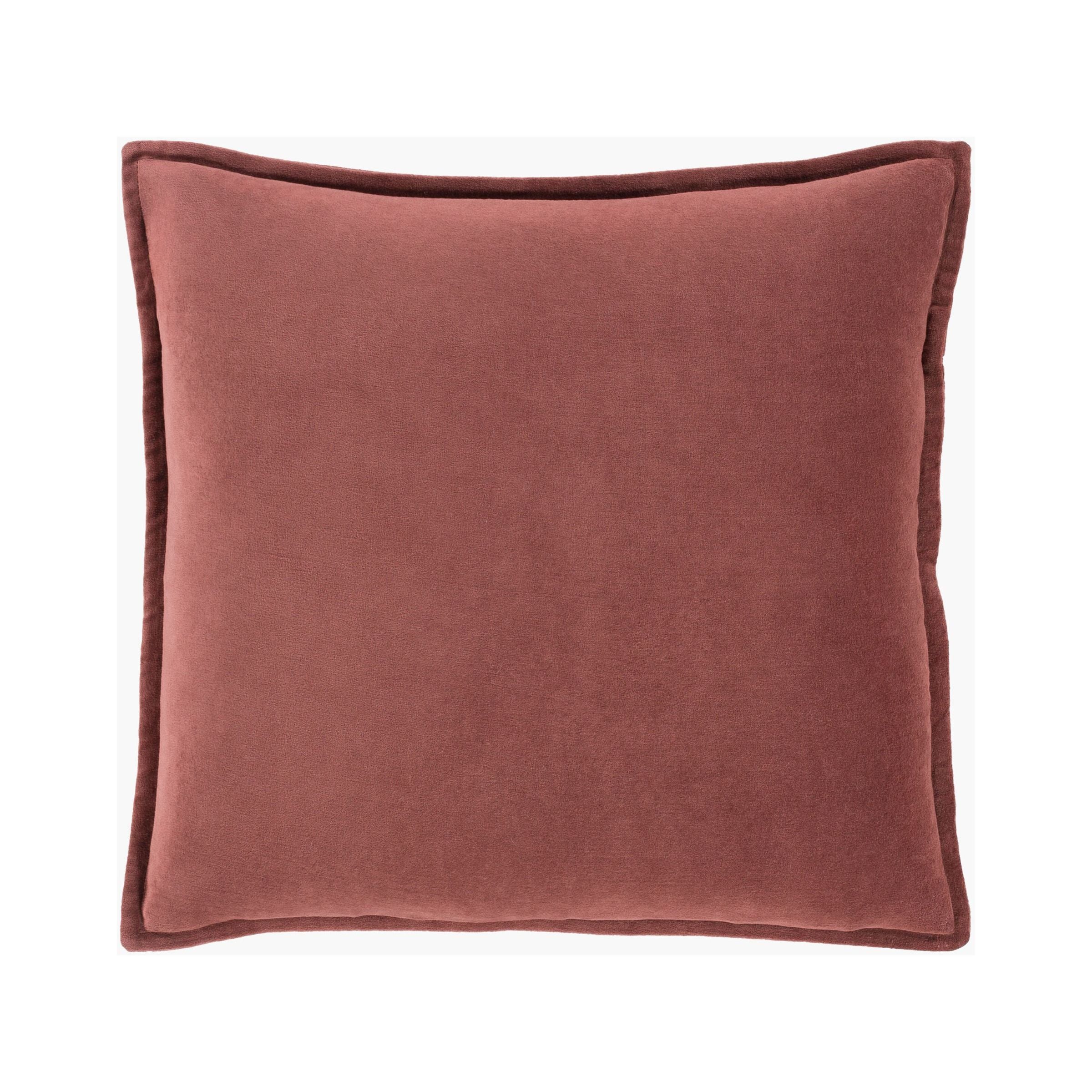 Rust Velvet Poly Pillow 18"W x 18"H