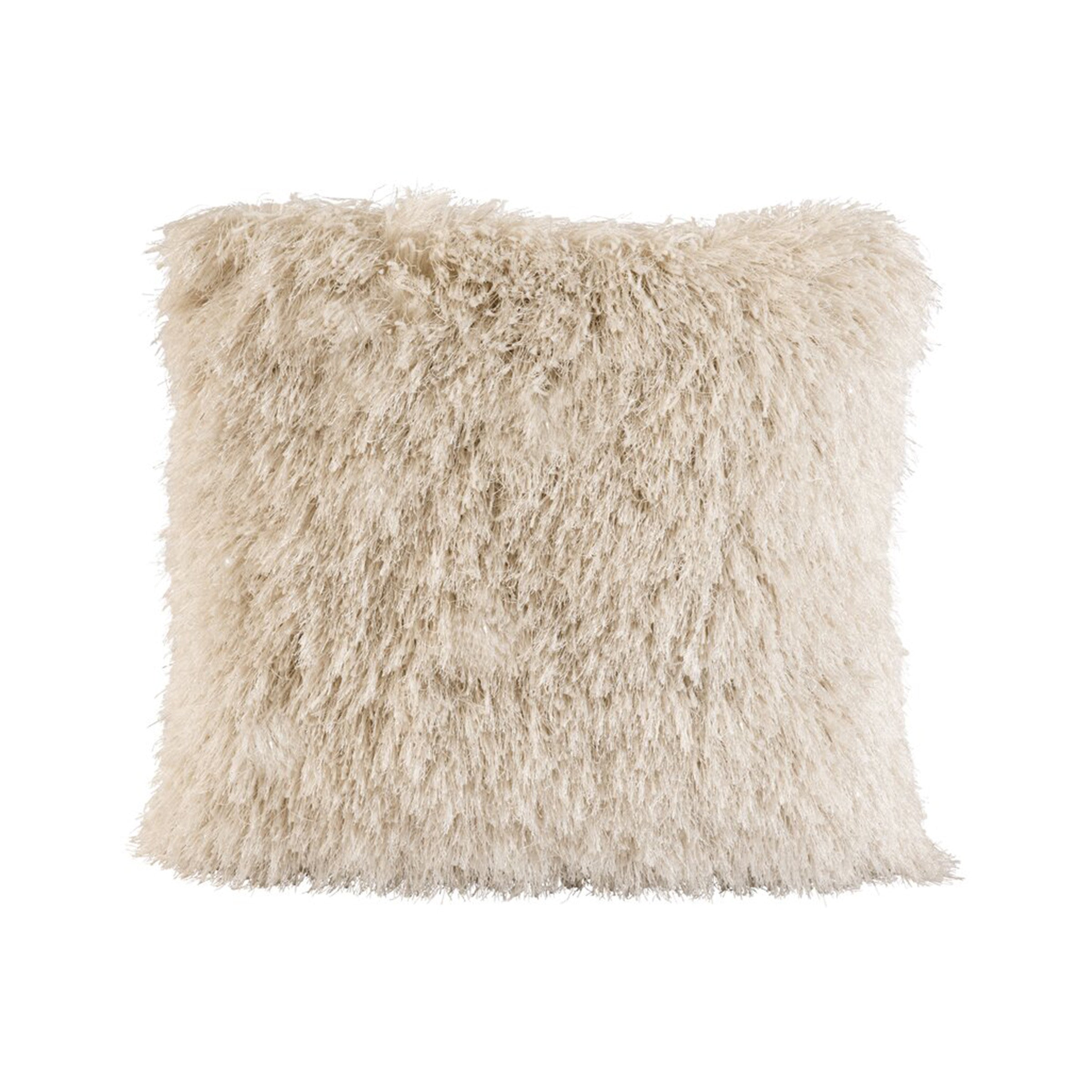 Pearl Sparkle Shag Poly Pillow 20"W x 20"H