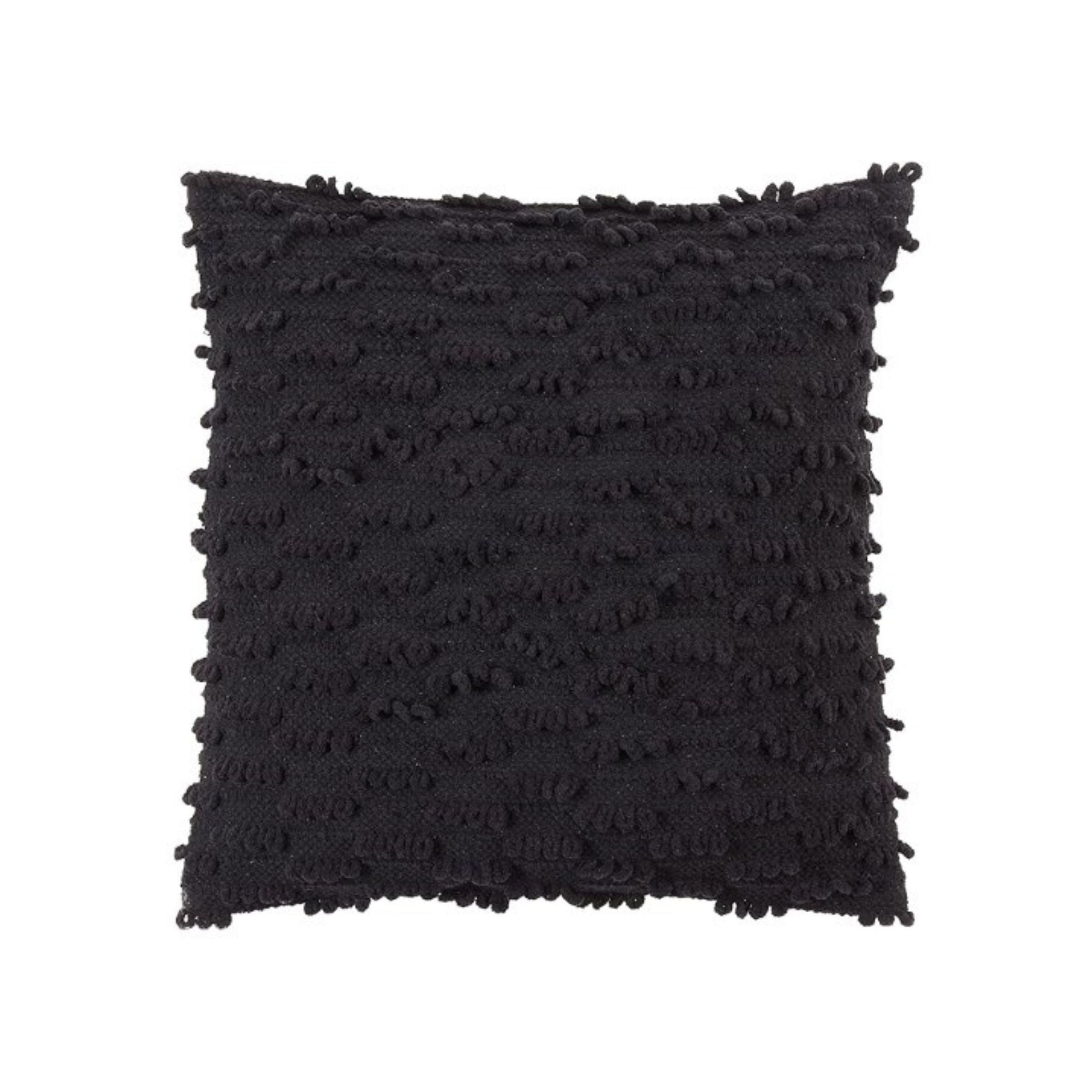 Black Nubby Down Pillow 20"W x 20"H