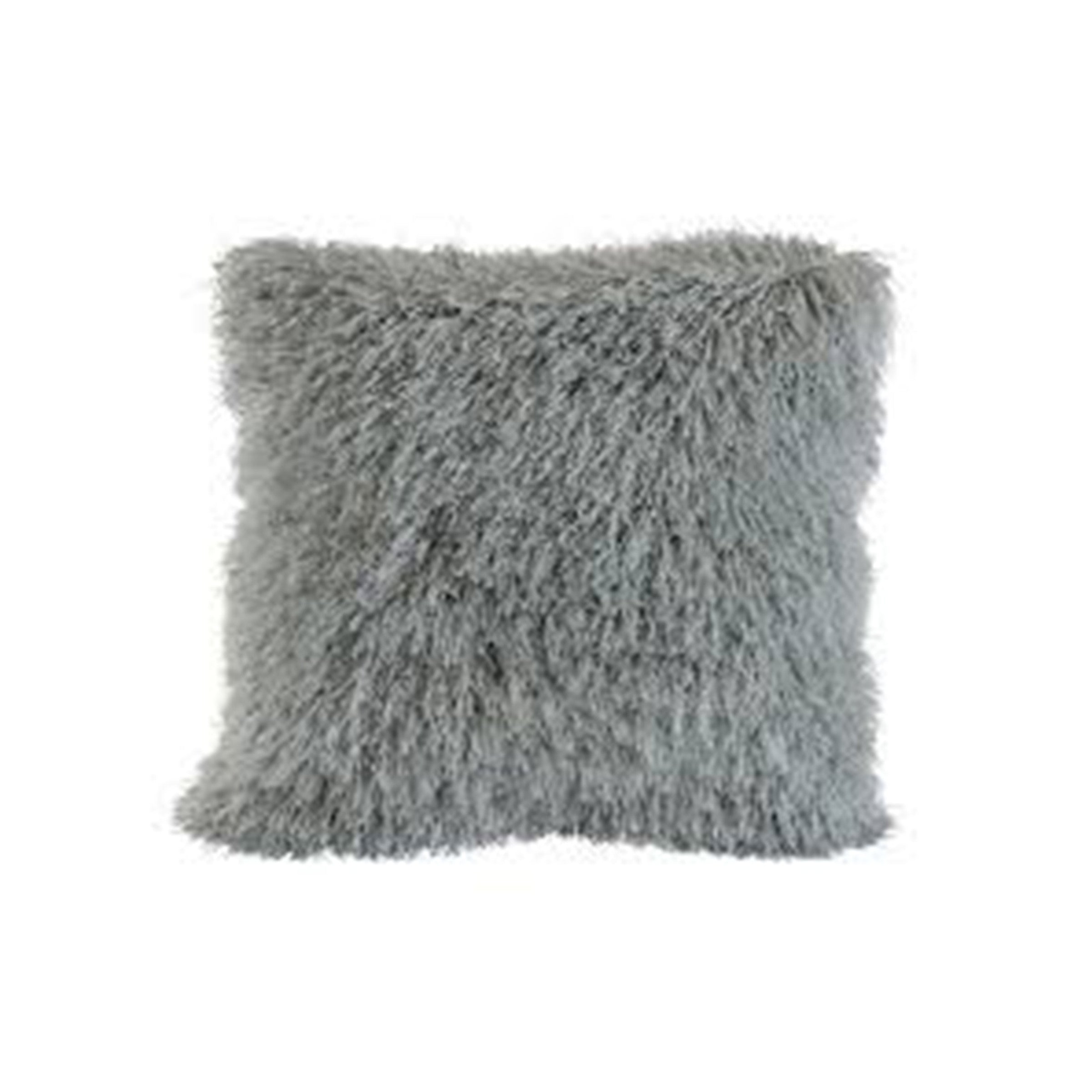 Aqua Sparkle Shag Poly Pillow 20"W x 20"H
