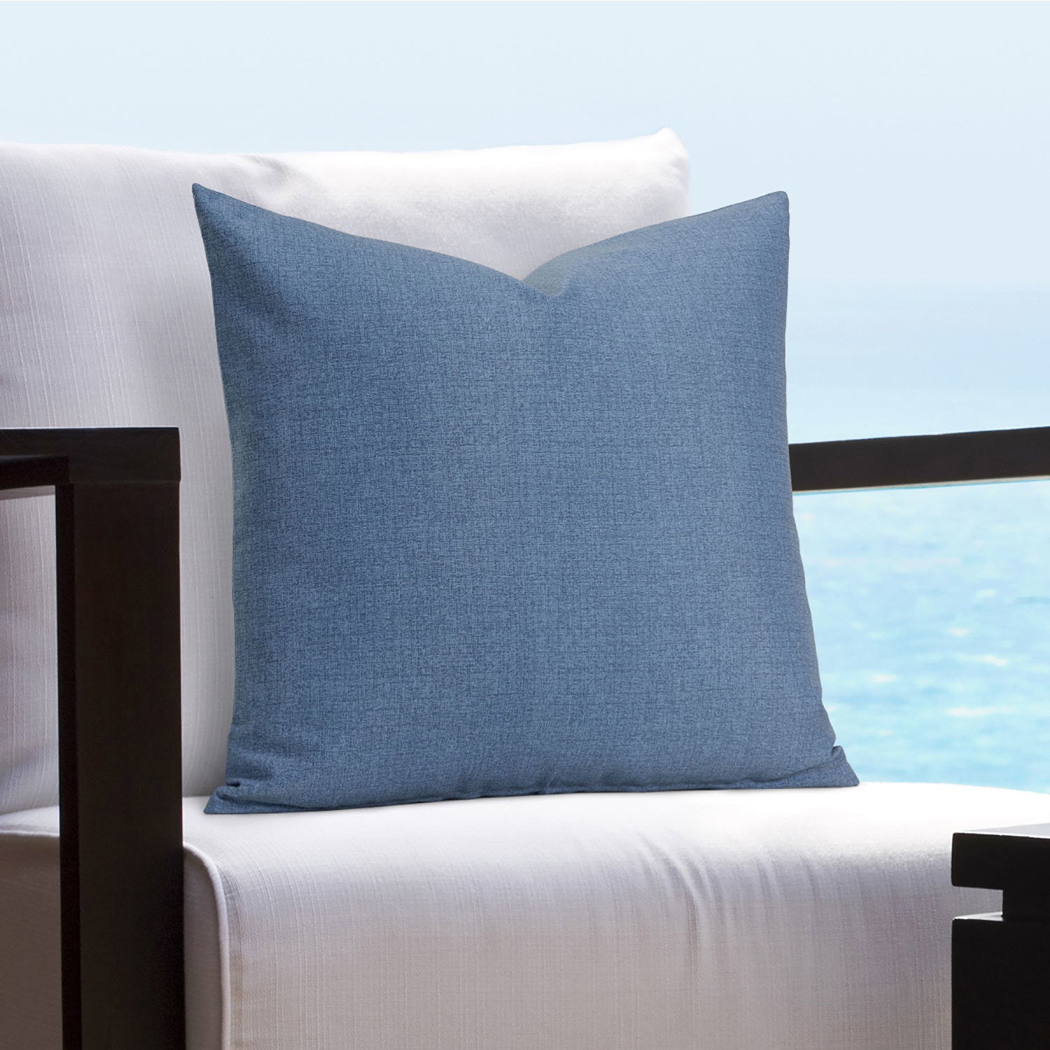 Batiste Chambray Solarium Outdoor Poly Pillow 16"W x 16"H