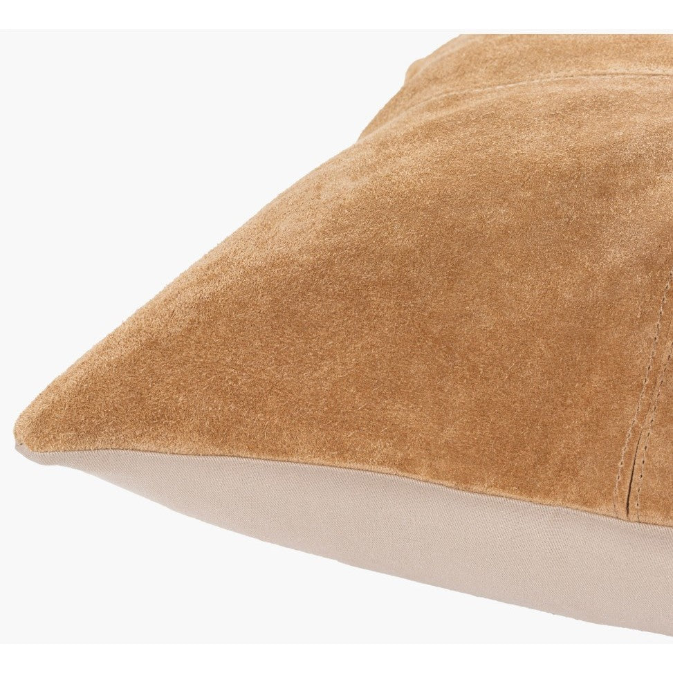 Camel Suede Poly Pillow 20"W x 20"H