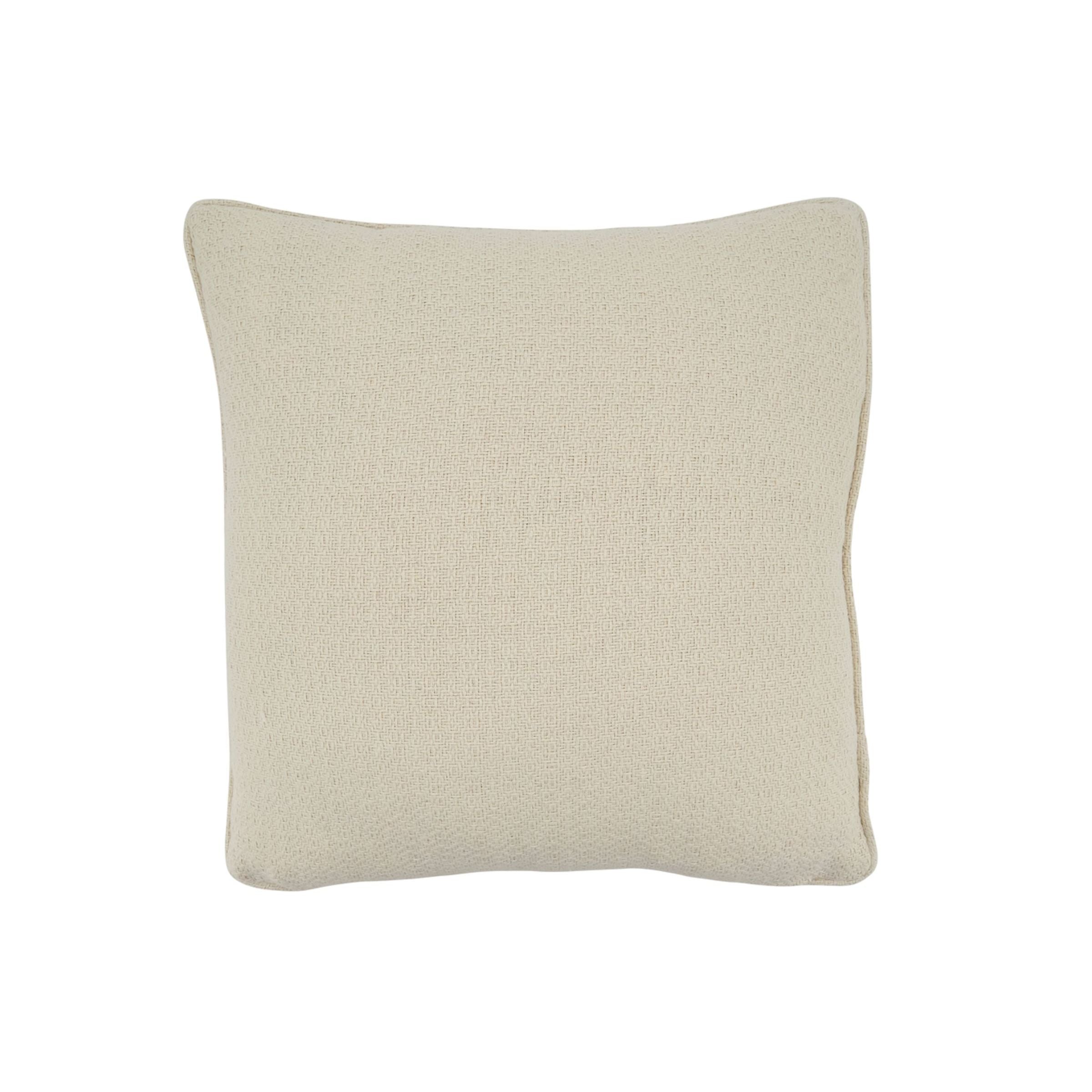 Ivory Flower Applique Poly Pillow 18"W x 18"H