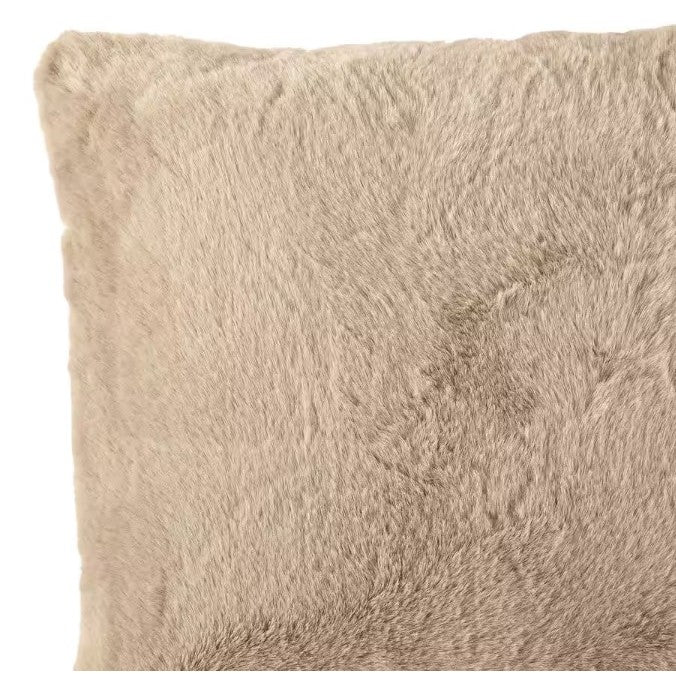 Taupe Faux Rabbit Fur Poly Pillow 20"W x 20"H