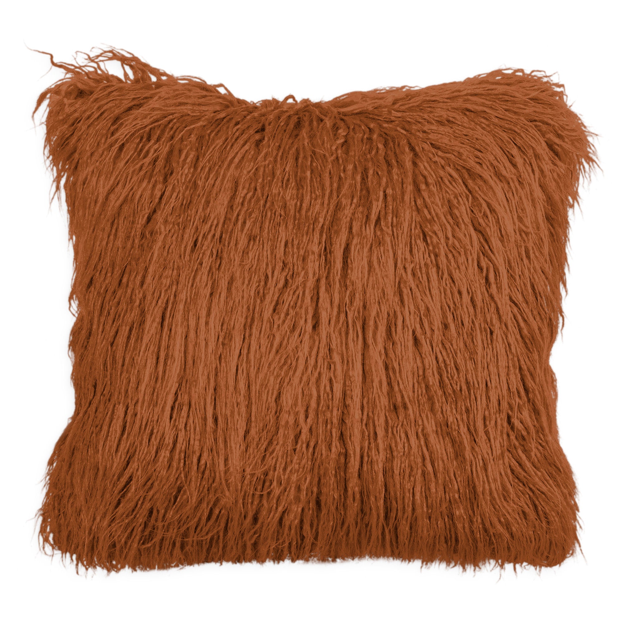 Sienna Faux Mongolian Fur Poly Pillow 17"W x 17"H