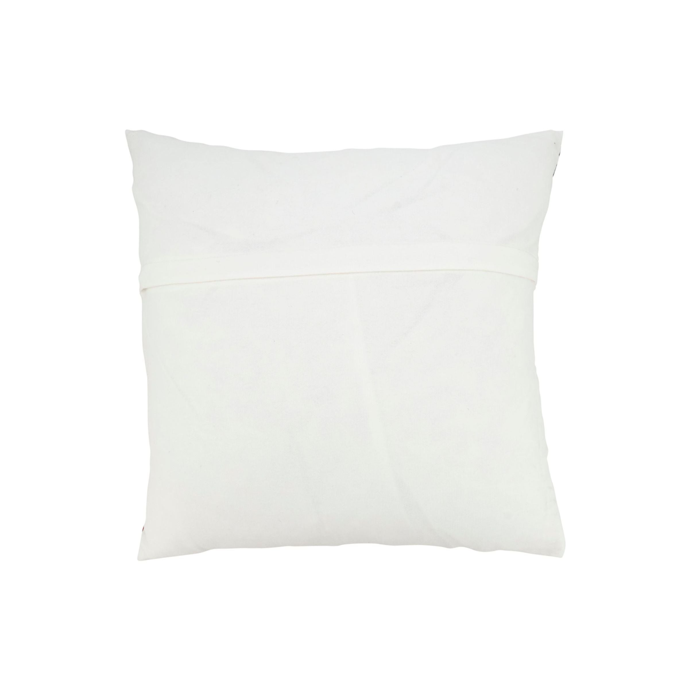 White square pillow with a visible seam across the back.