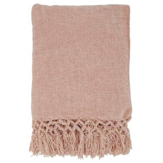 Blush Knotted Chenille Throw 50"W x 60"L