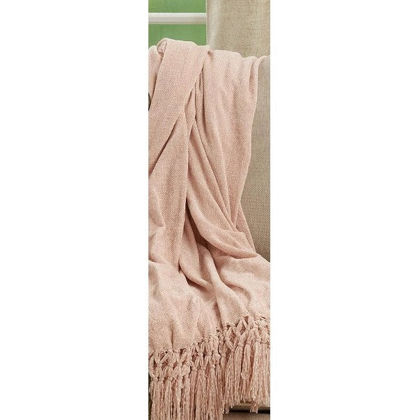 Blush Knotted Chenille Throw 50"W x 60"L