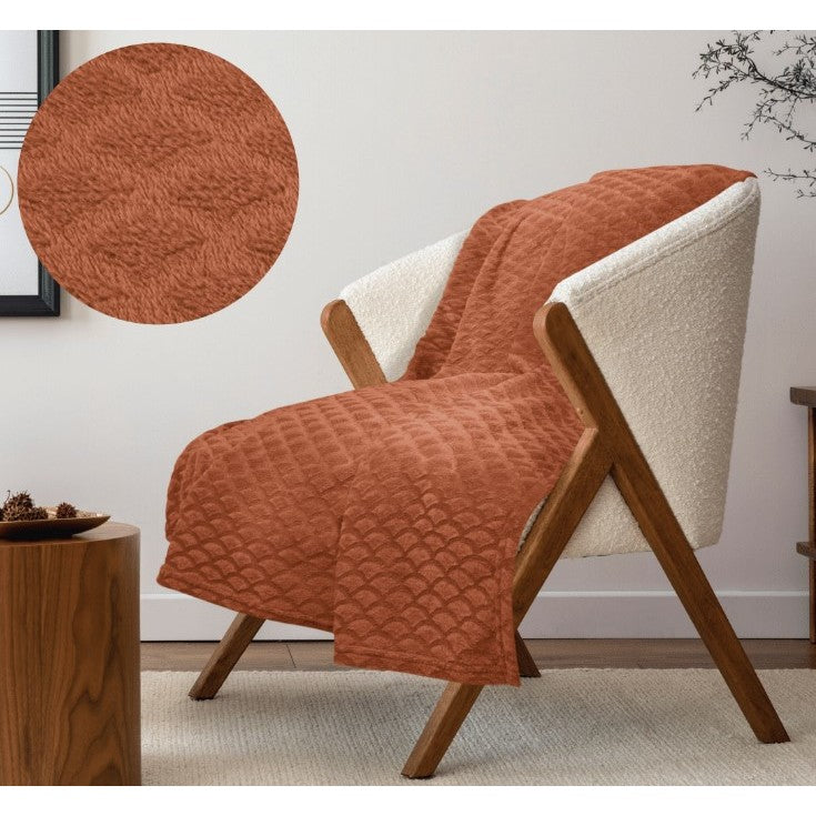 Marmalade Textured Scallop Throw 48"W x 60"L