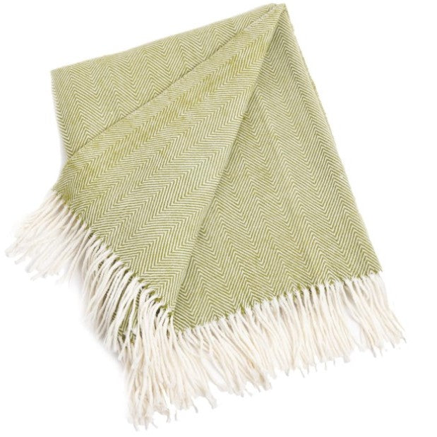 Green Herringbone Throw 50"W x 60"L
