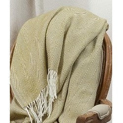 Green Herringbone Throw 50"W x 60"L