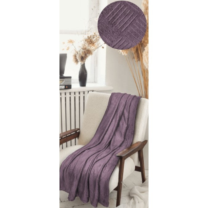 Lavender Textured Cross Hatch Throw 48"W x 60"L