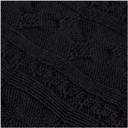 Black Cable Knit Throw 50"W x 60"L