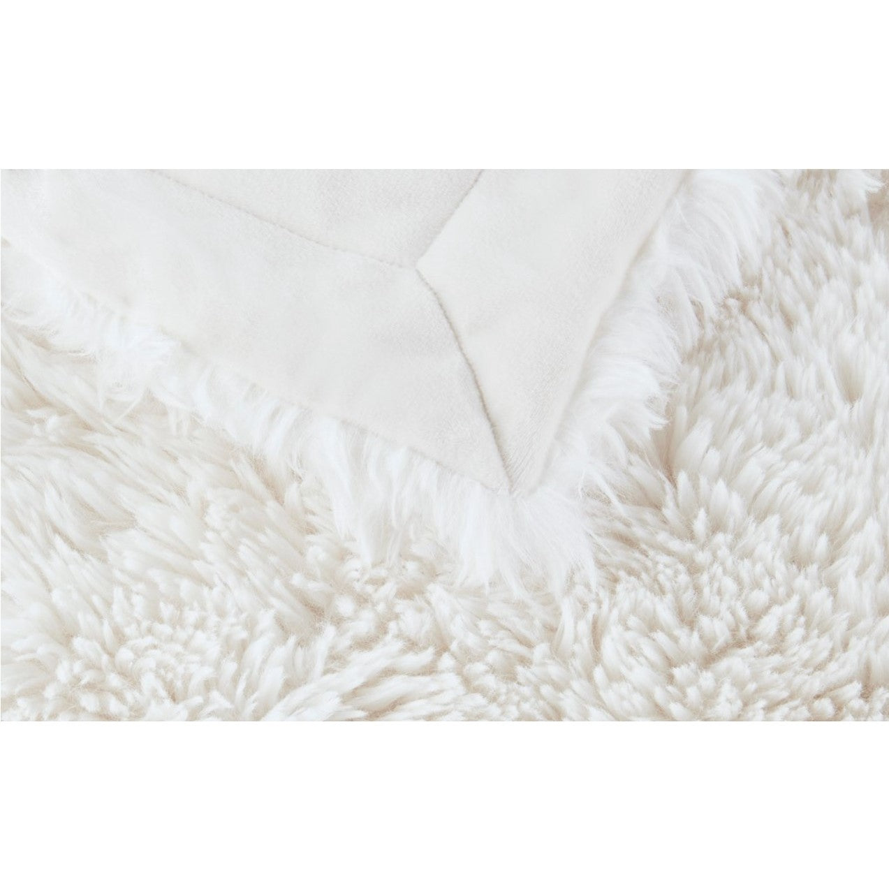 Ivory Faux Fur Throw 50"W x 60"L