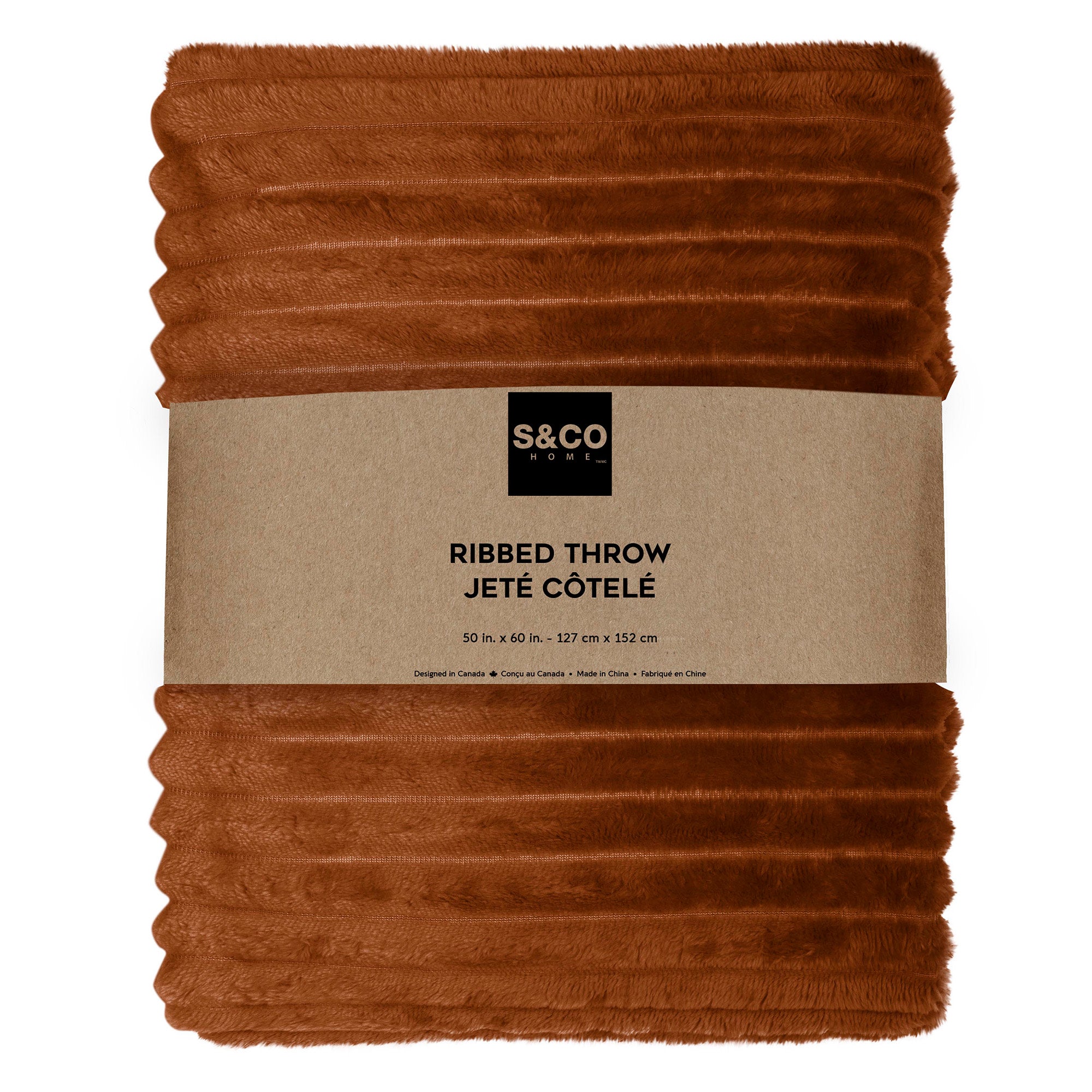 Sienna Chunky Soft Ribbed Throw 50"W x 60"L