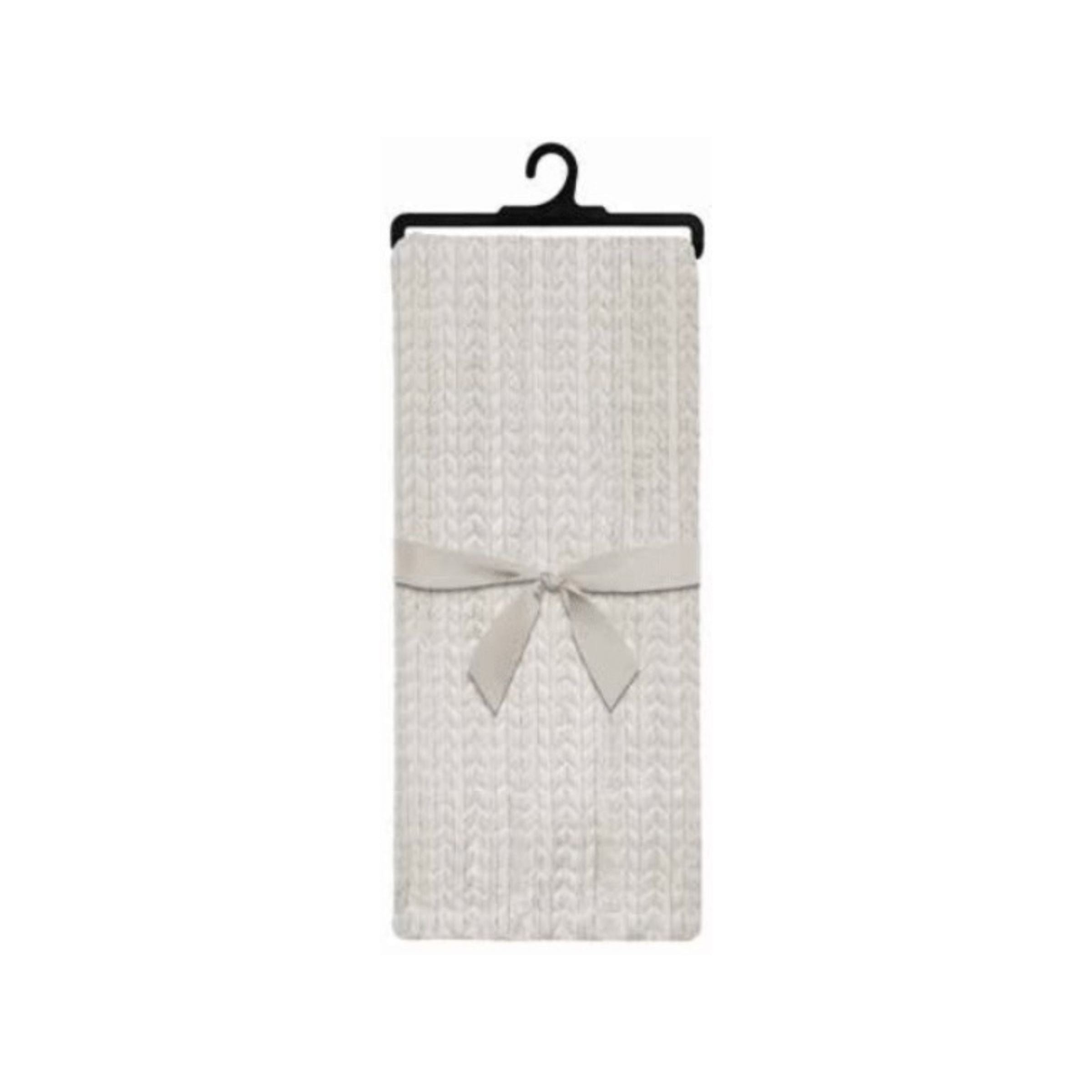 Off White Textured Faux Fur Throw 48"W x 60"L