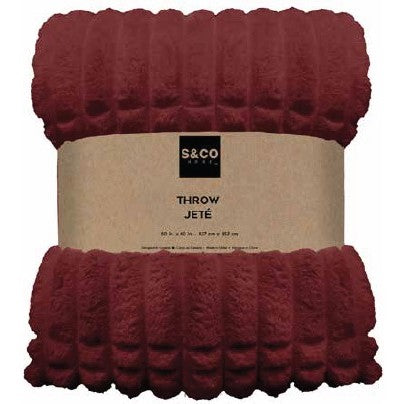 Raisin Chunky Ribbed Throw 48"W x 60"L