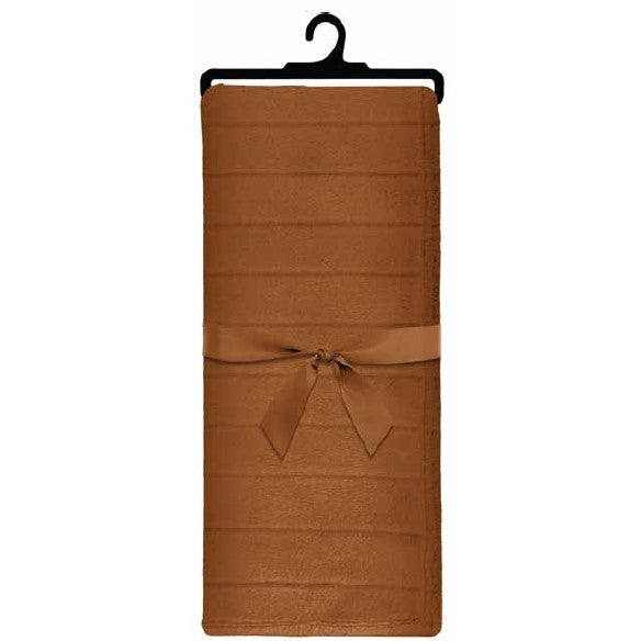 Caramel Ribbed Faux Fur Throw 48"W x 60"L