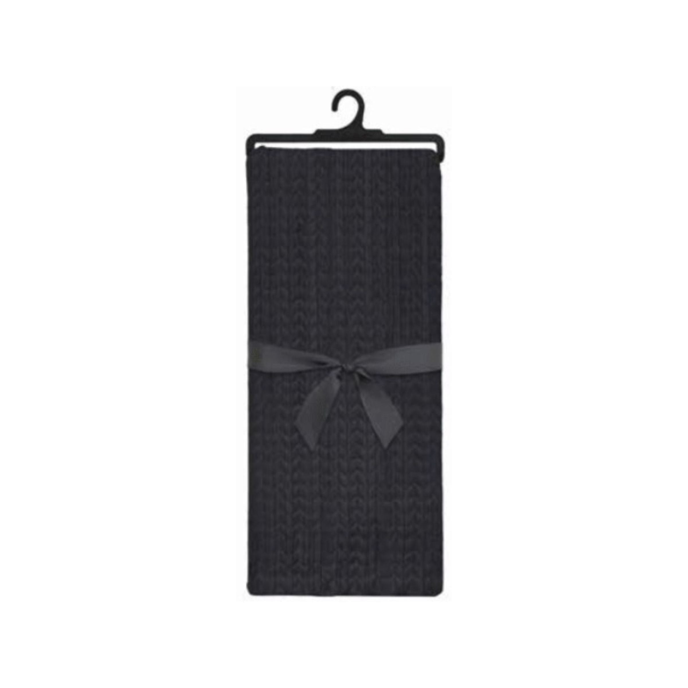 Black Textured Faux Fur Throw 48"W x 60"L