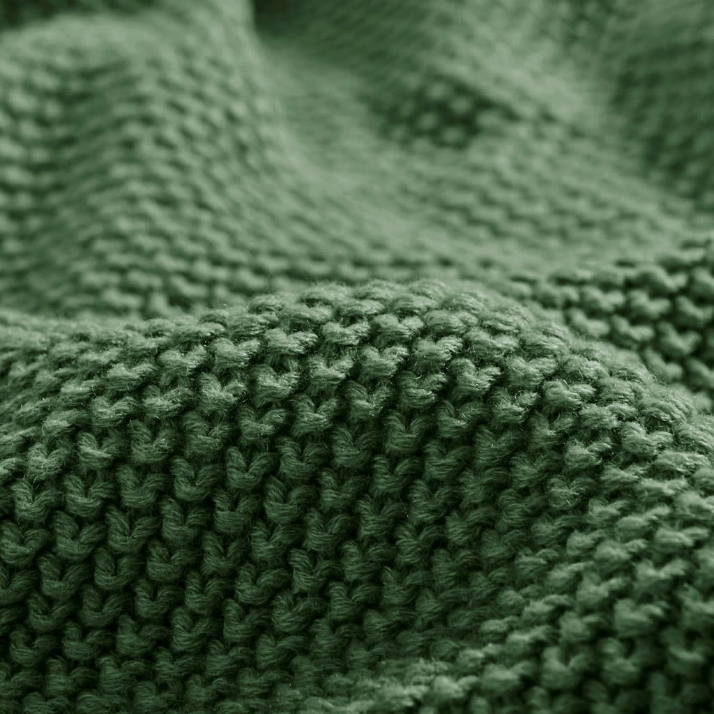 Green Knit Throw 50"W x 60"L