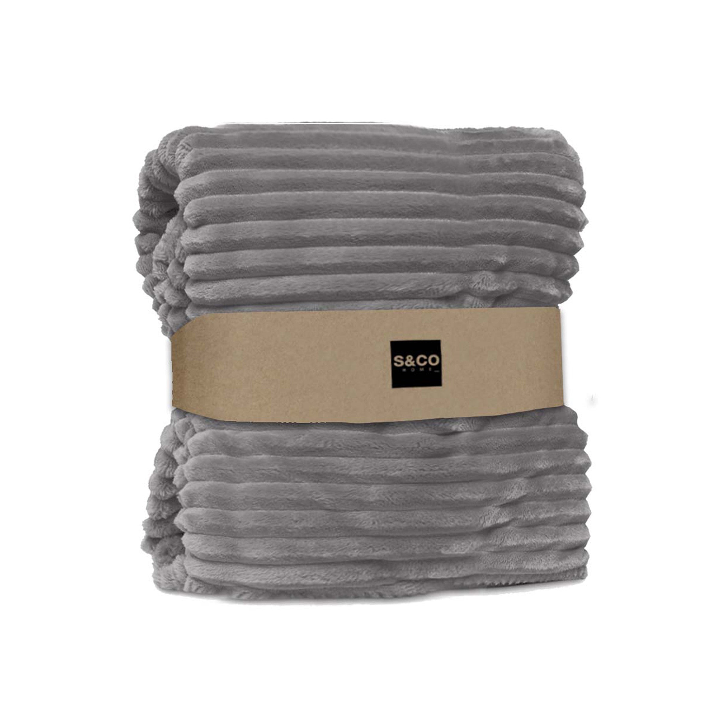 Grey Chunky Soft Ribbed Throw 50"W x 60"L