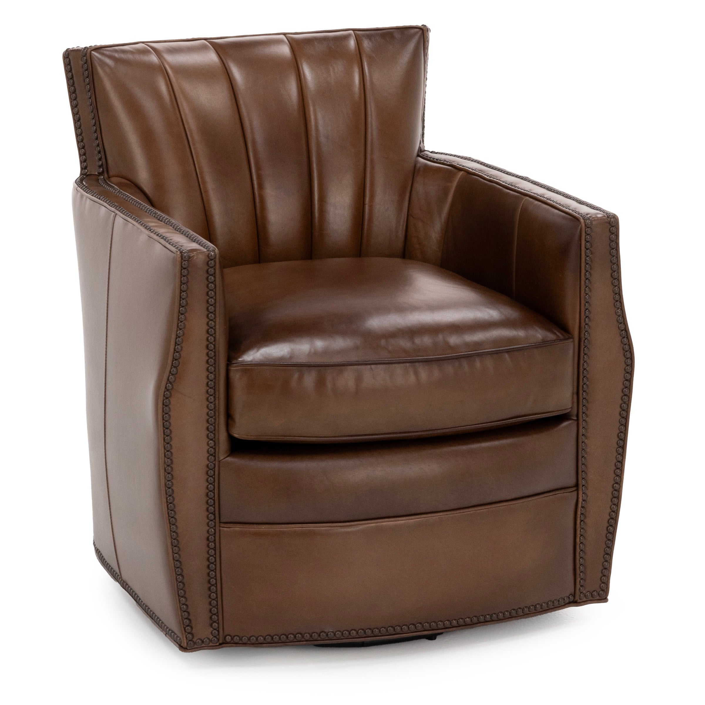 Carter Leather Swivel Club Chair