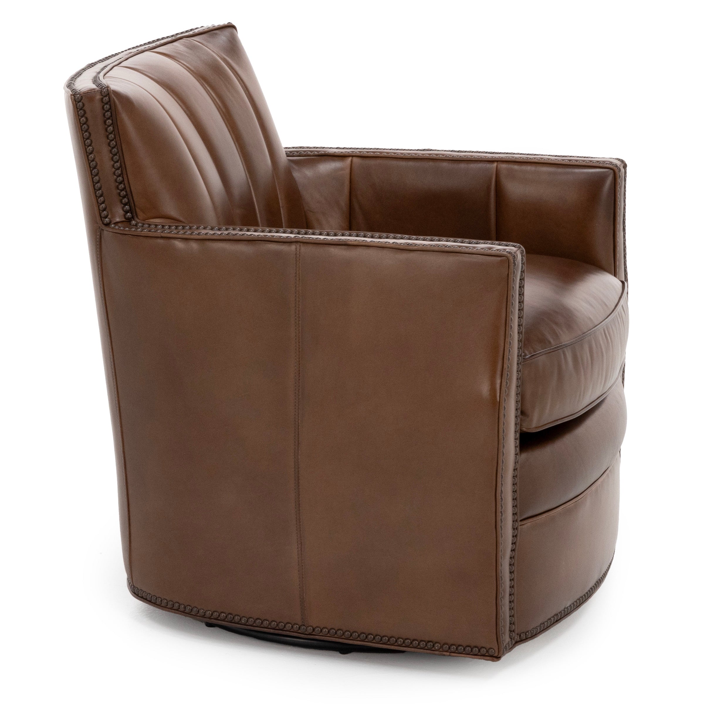 Carter Leather Swivel Club Chair