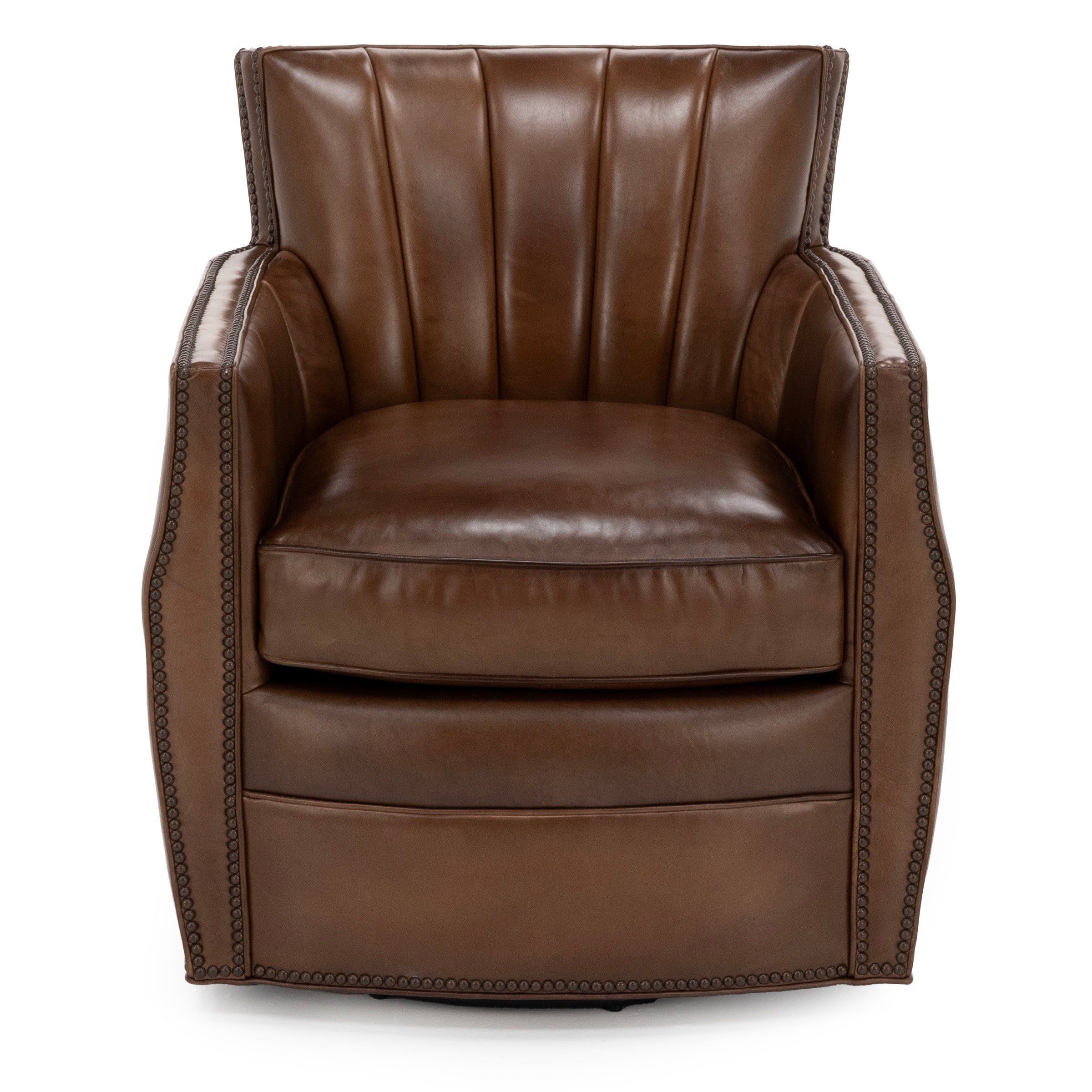 Carter Leather Swivel Club Chair