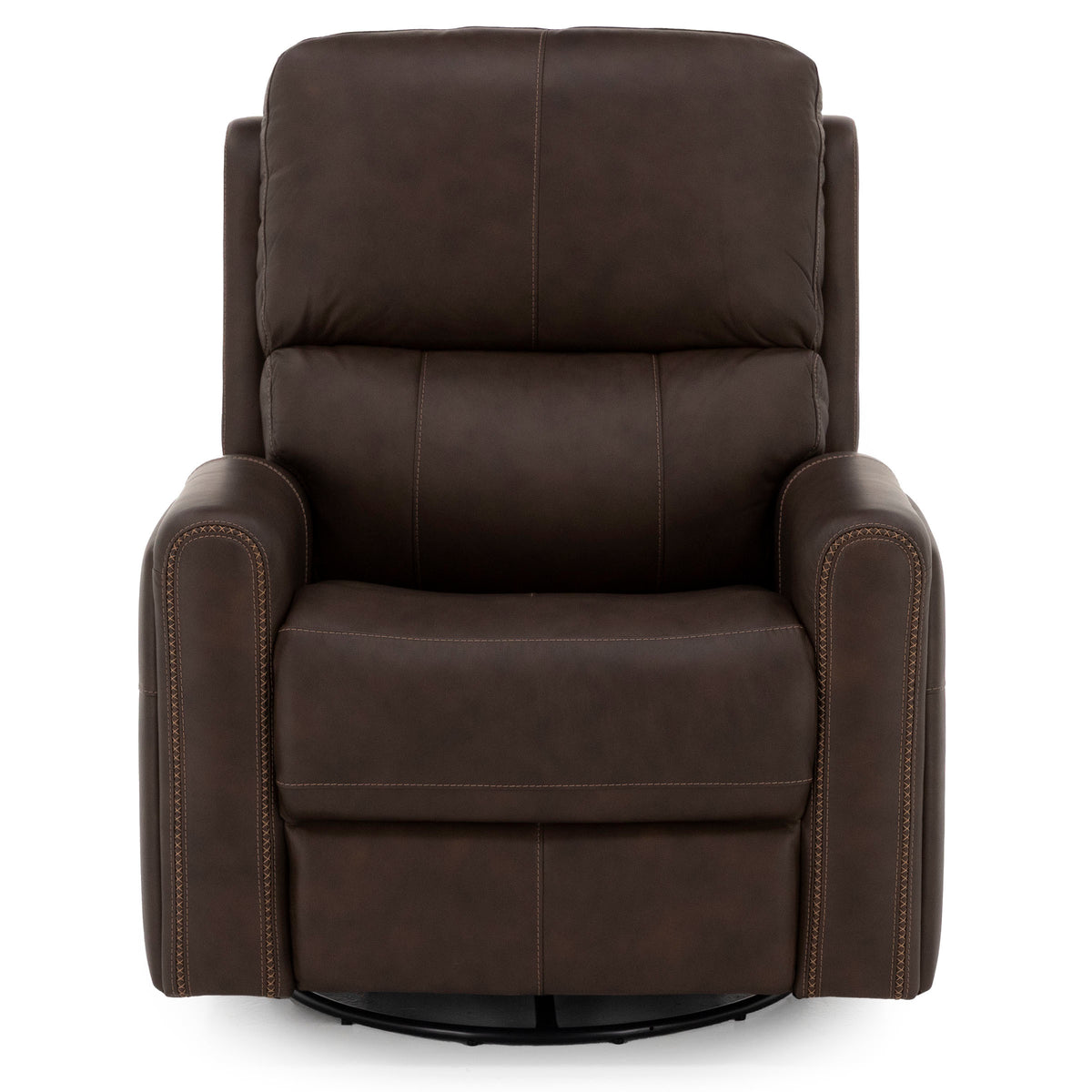 Flexsteel Landon Leather Fully Loaded Swivel Recliner With Heat and Massage