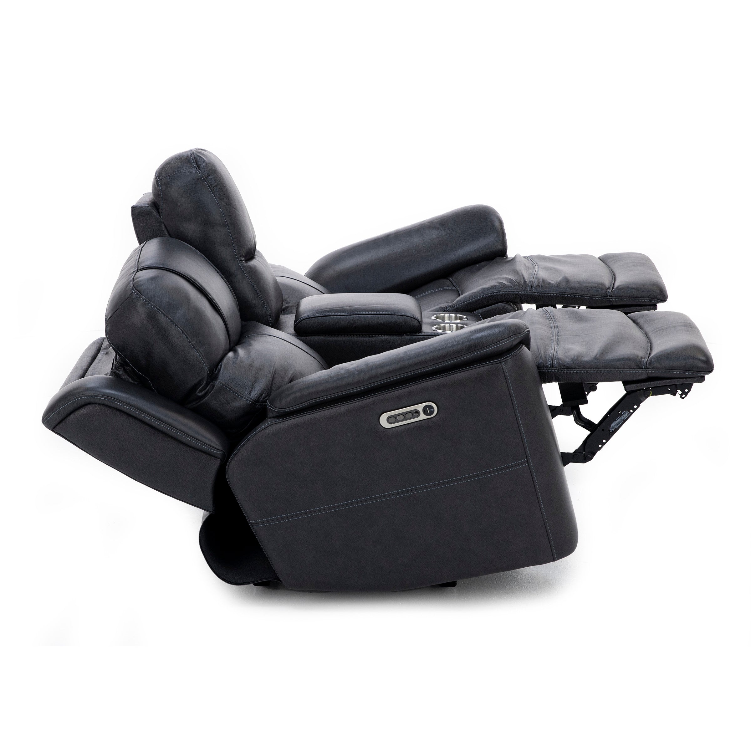 Flexsteel Wrenn Leather Fully Loaded Zero Gravity Reclining Console Loveseat