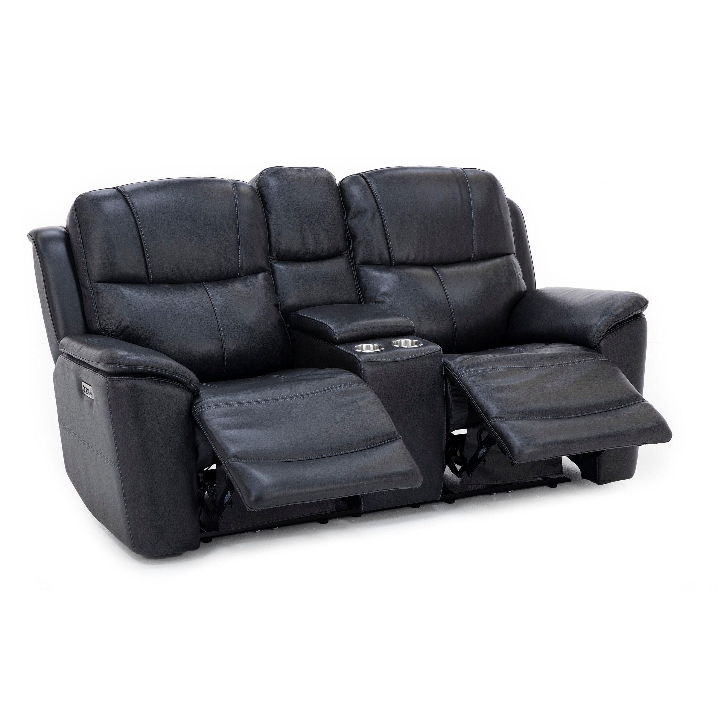 Flexsteel Wrenn Leather Fully Loaded Zero Gravity Reclining Console Loveseat